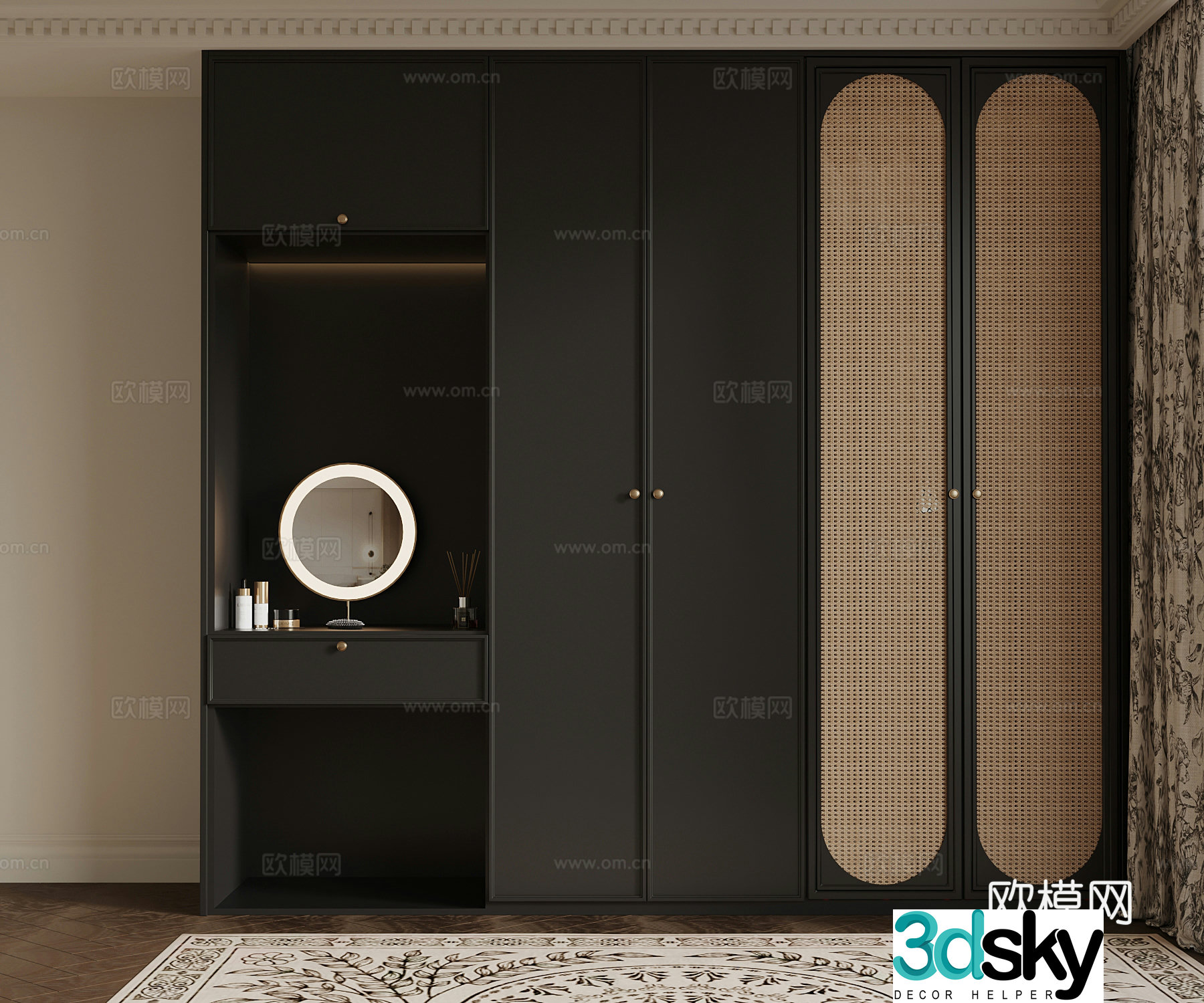 French wardrobe top wardrobe 3d model
