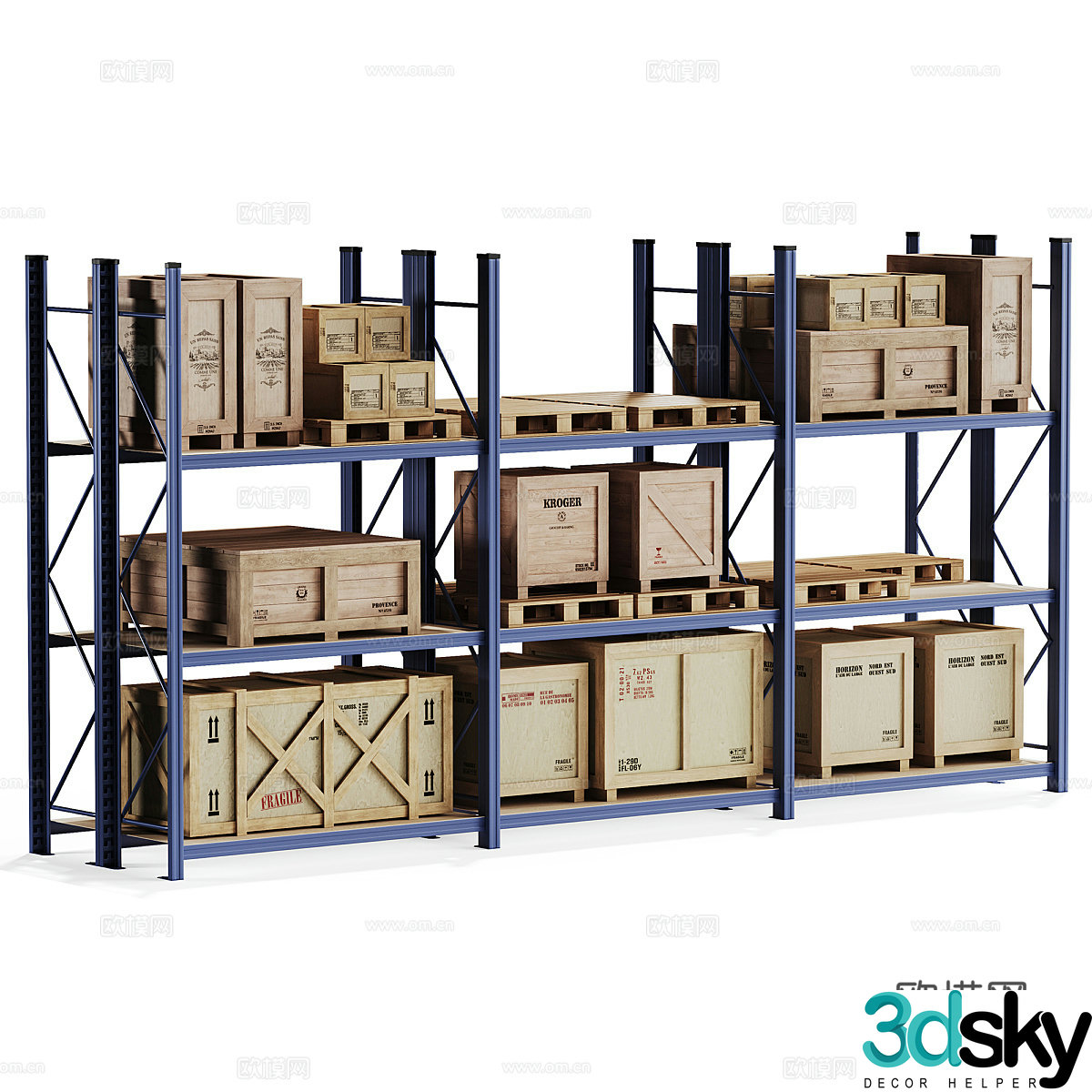 Modern cargo shelves 3d model