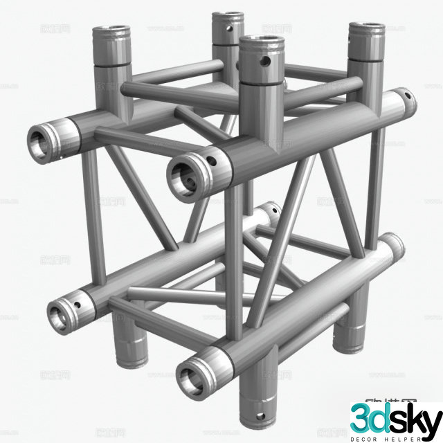Steel column scaffolding shelf 3d model
