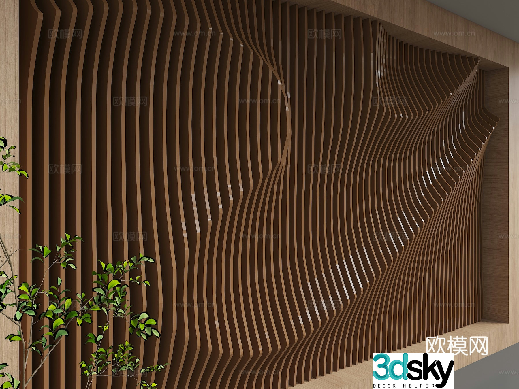 Modern background wall 3d model