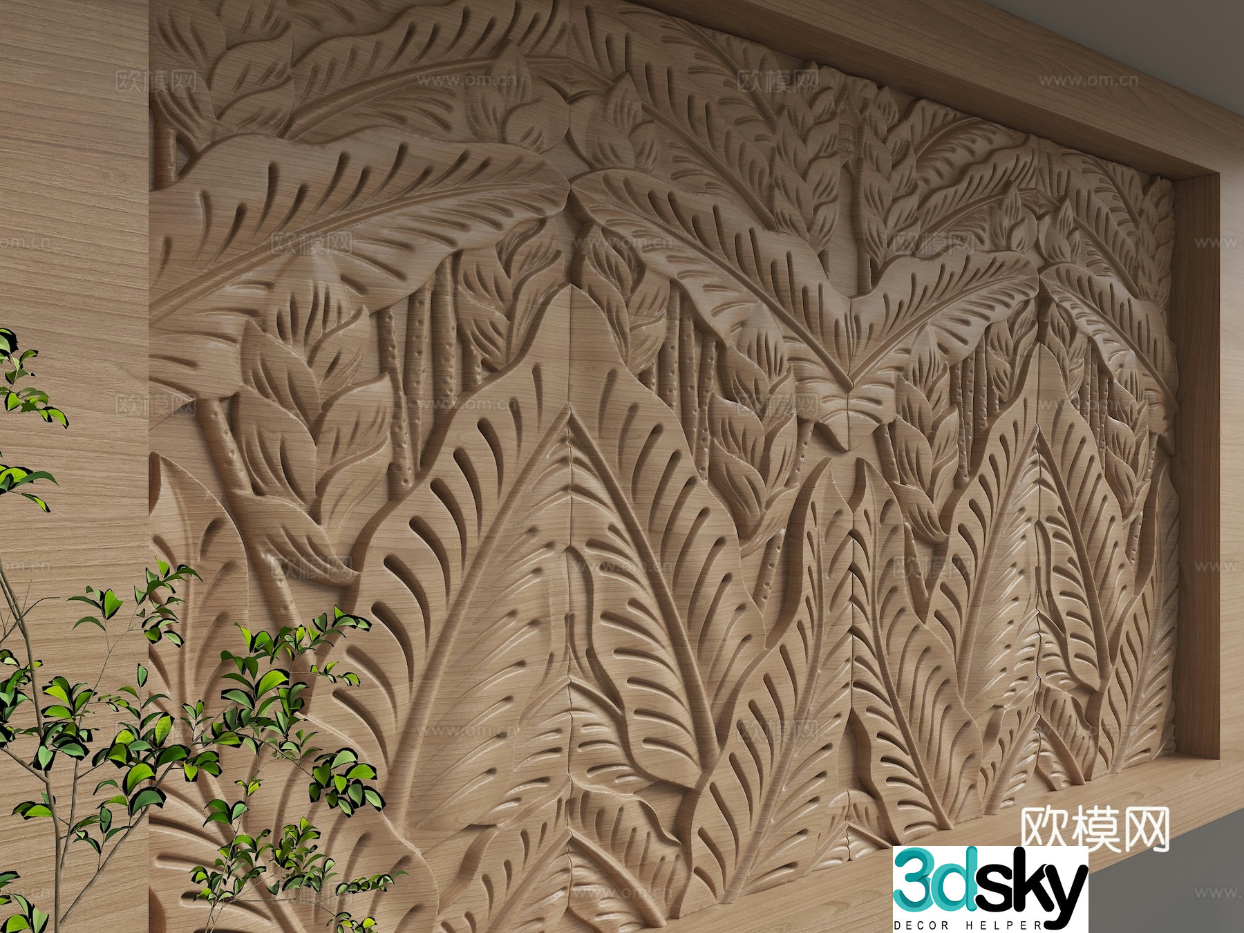 Modern background wall 3d model