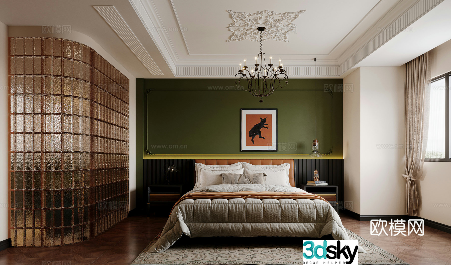 French master bedroom 3D model