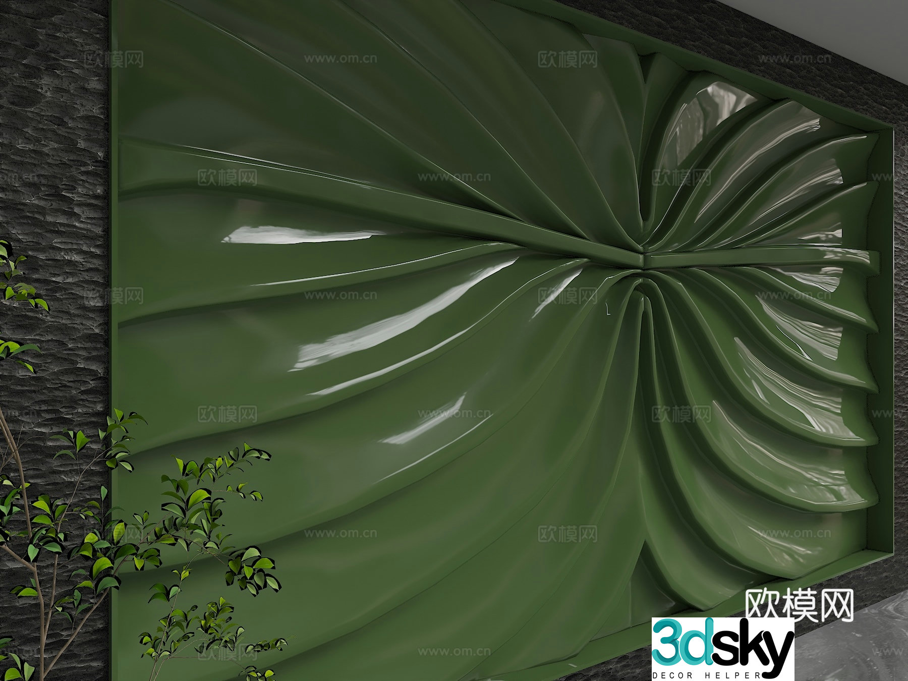 Modern background wall 3d model