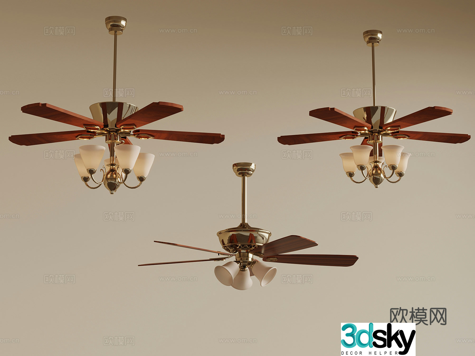 Fan lights medieval fan lights 3d model
