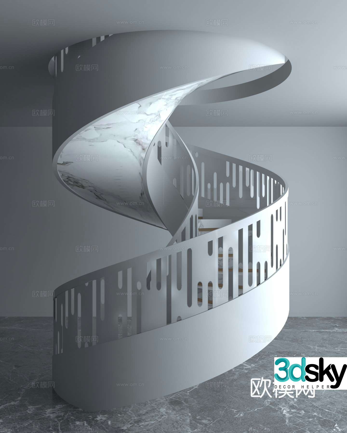 3D model of spiral staircase