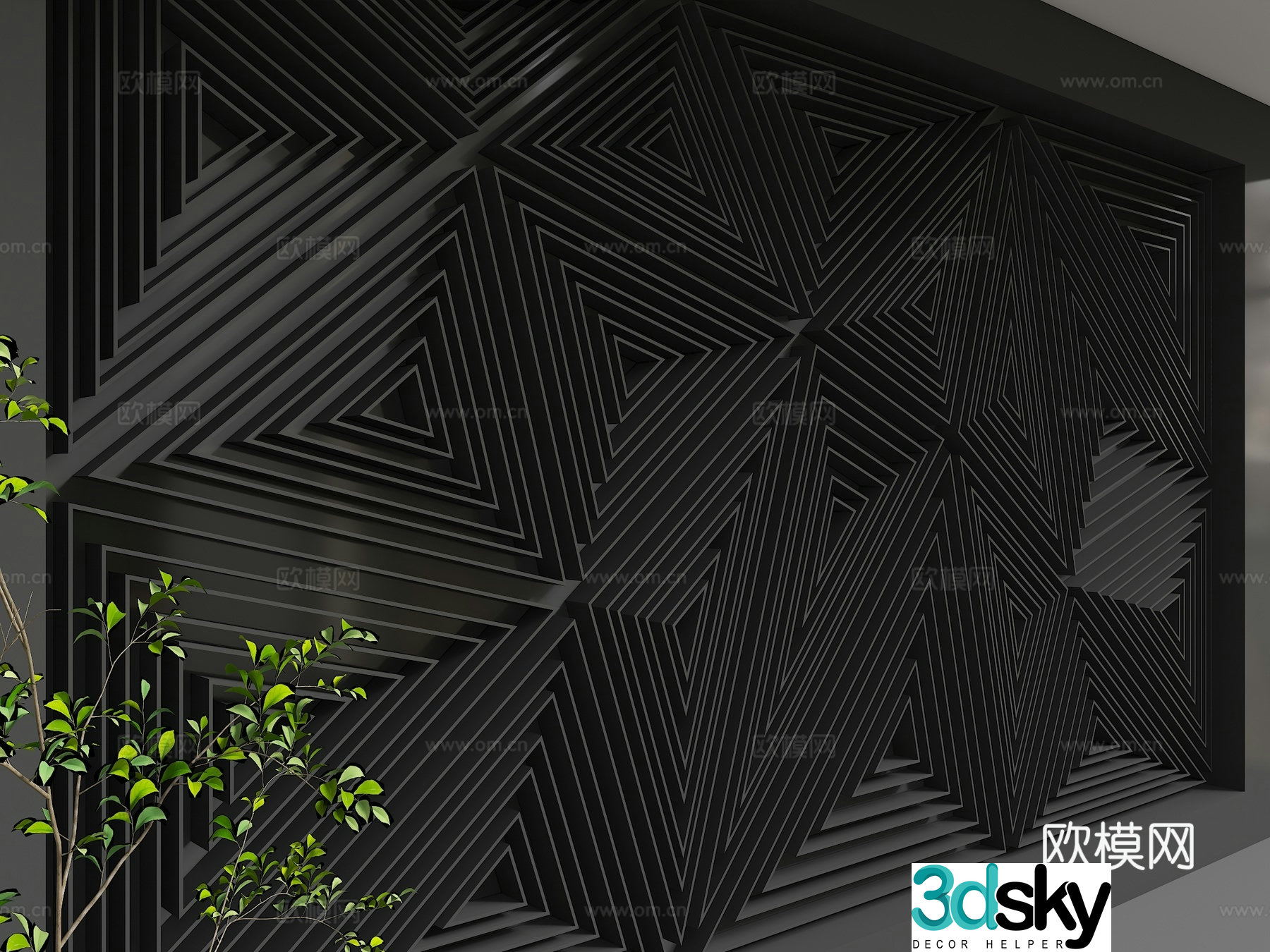 Modern background wall 3d model