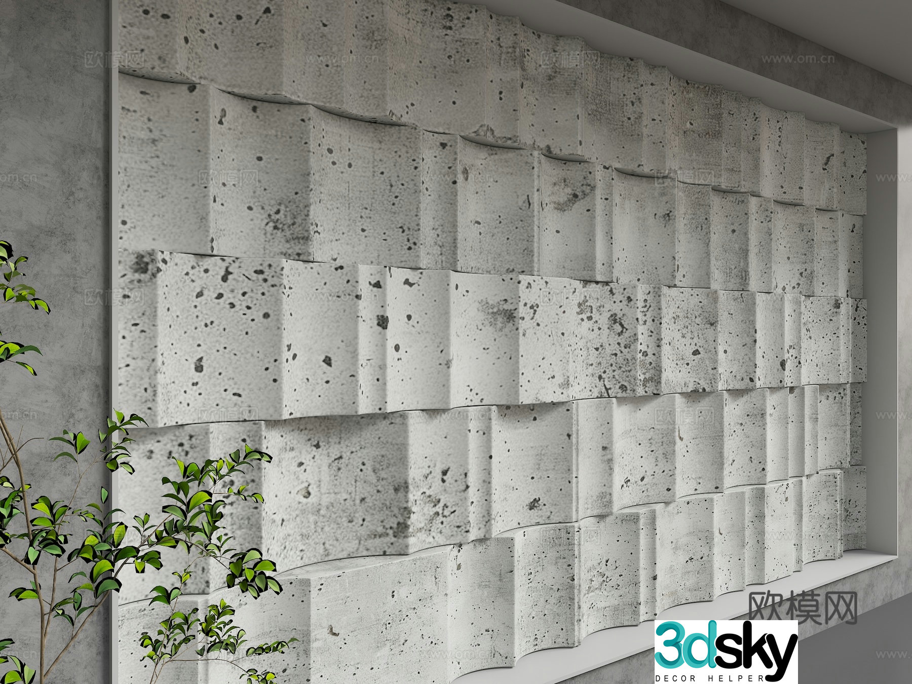 Modern background wall 3d model