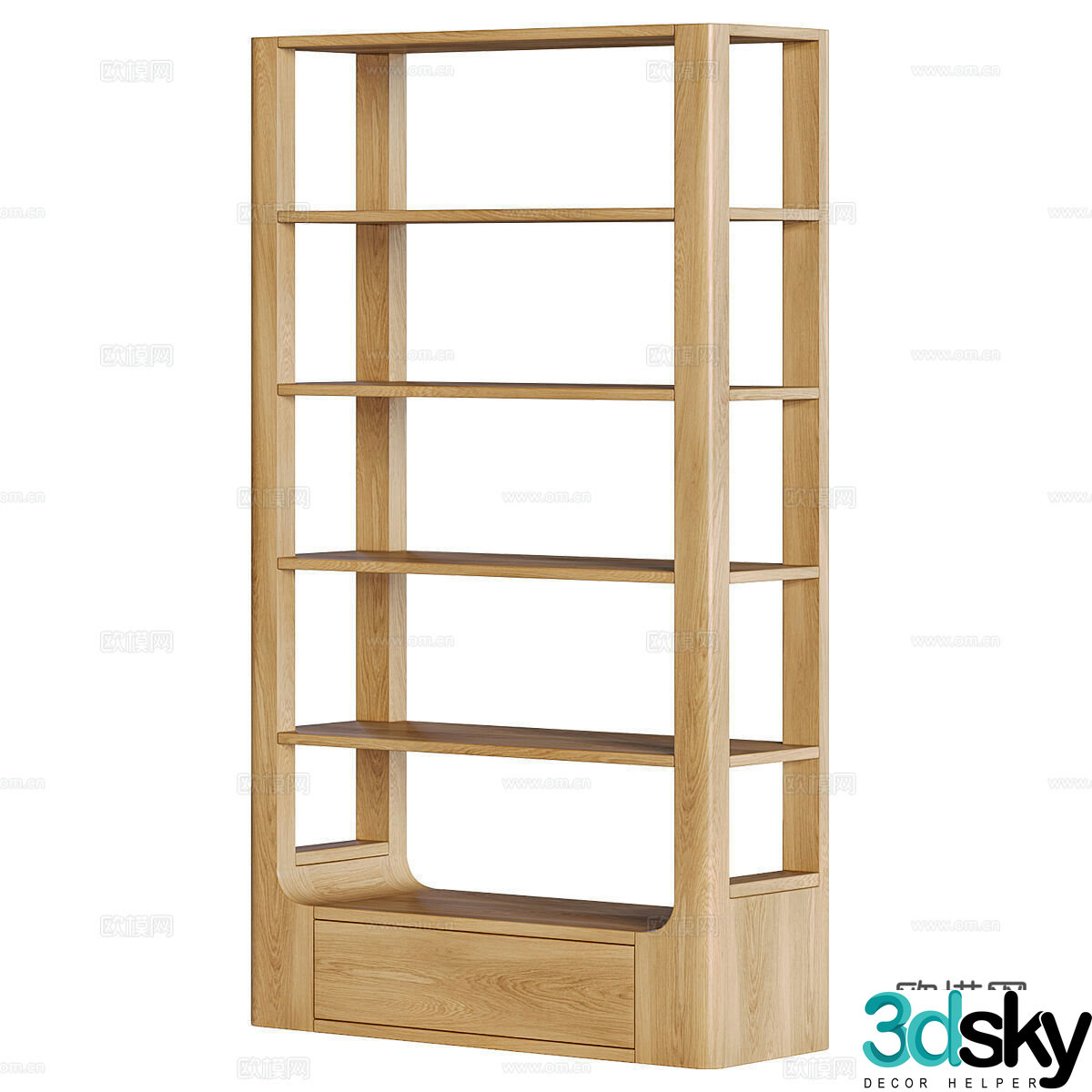 New Chinese style log decorative rack Bogu shelf Bookshelf 3D model