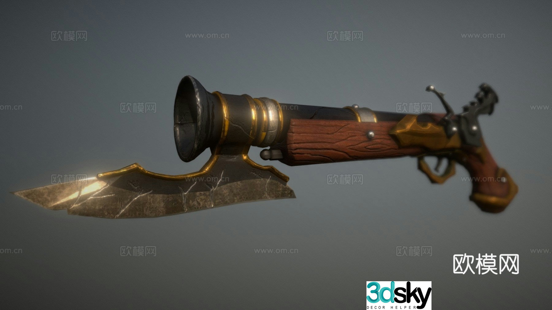 Trumpet Mouth Fire Gun!!! 3d model