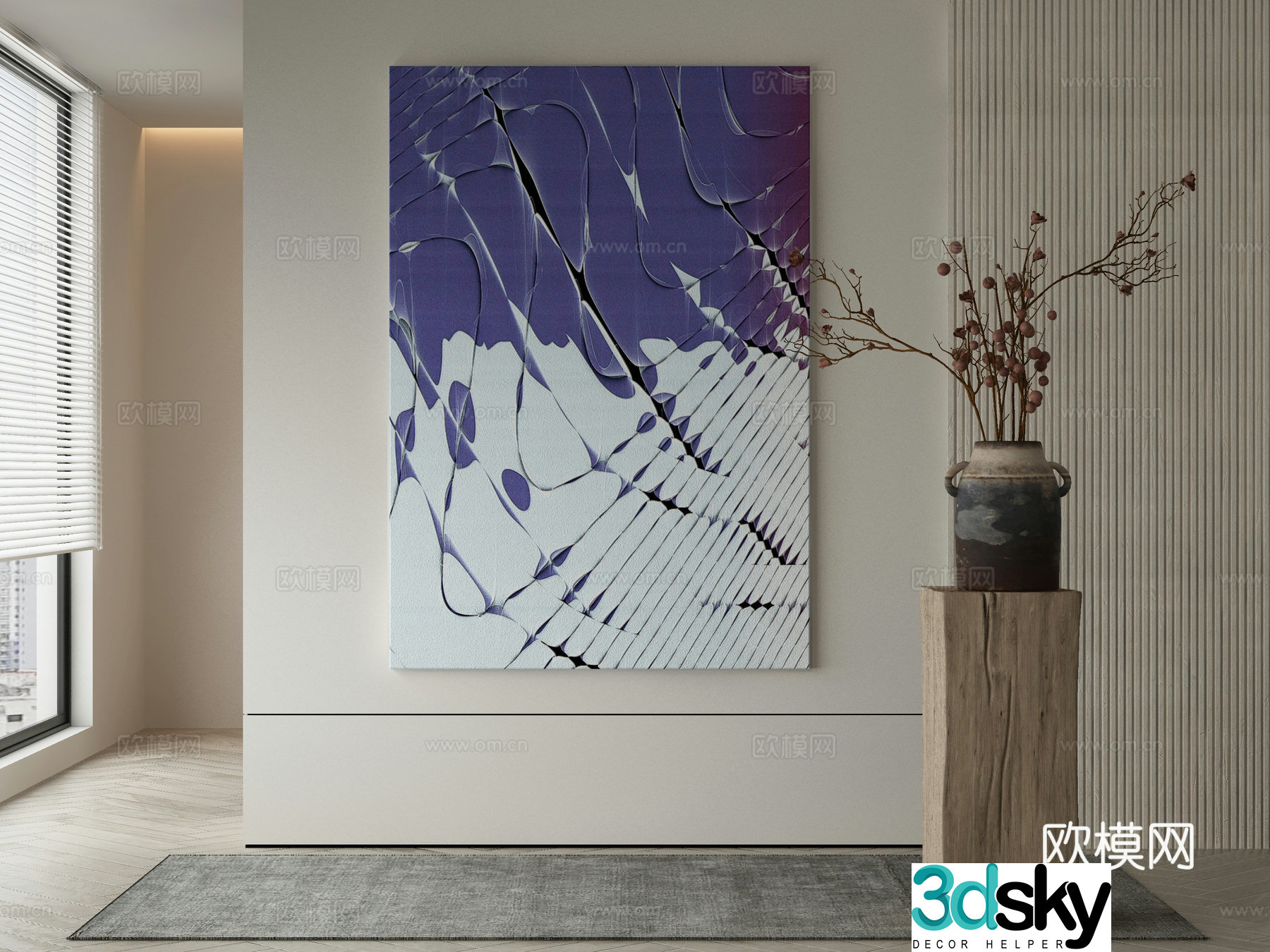 Modern Wasabi Hanging Painting Oil Painting 3D Model