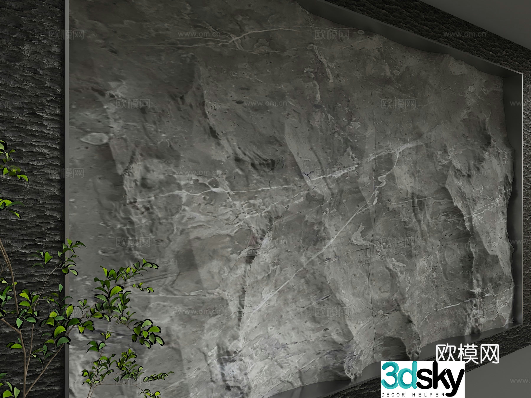 Modern background wall 3d model