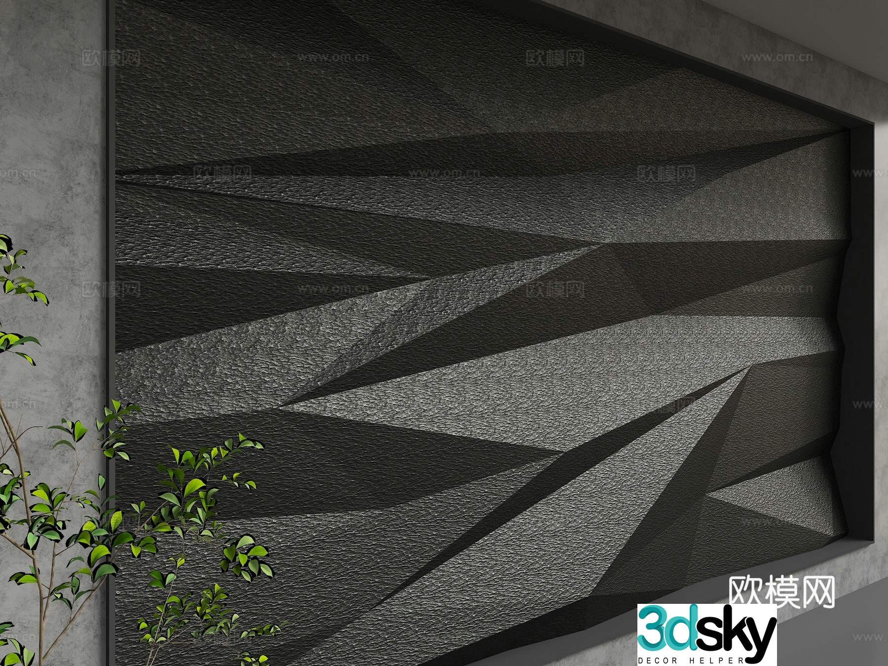 Modern background wall 3d model