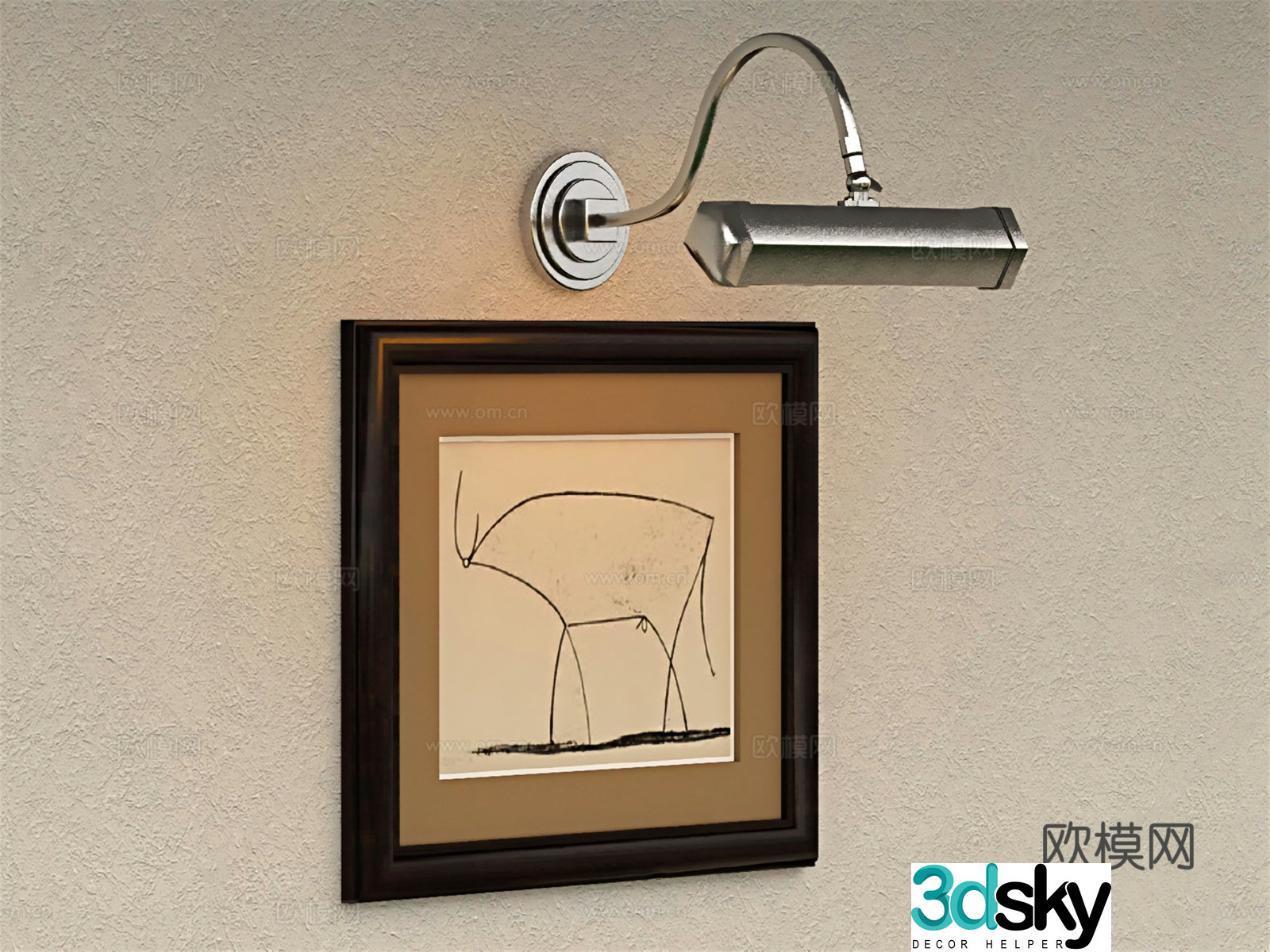 Modern medieval wall lamp hanging painting lamp wall lamp 3d model