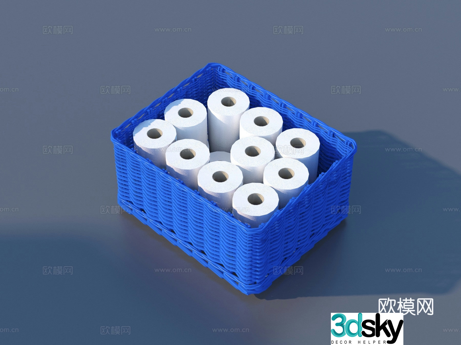 Roll paper storage basket storage box storage basket 3D model