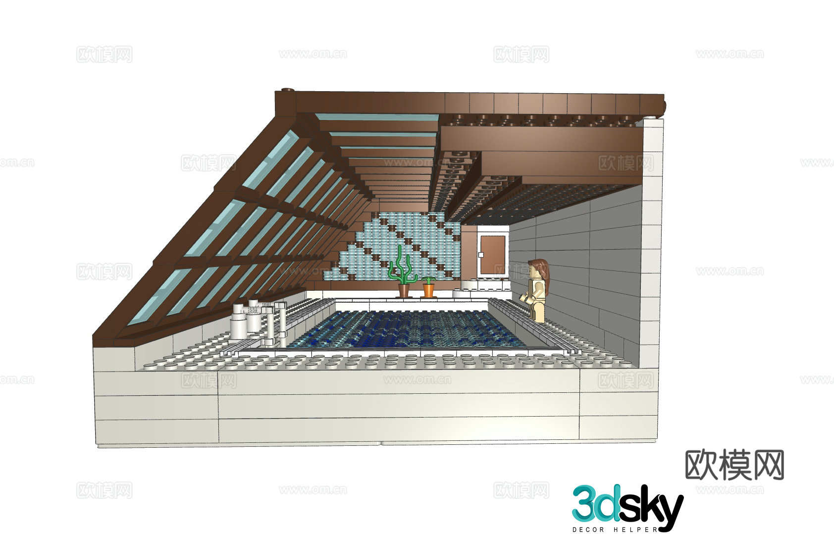 LEGO LEGO Toys Building Blocks Japanese Indoor Swimming Pool 3D Model