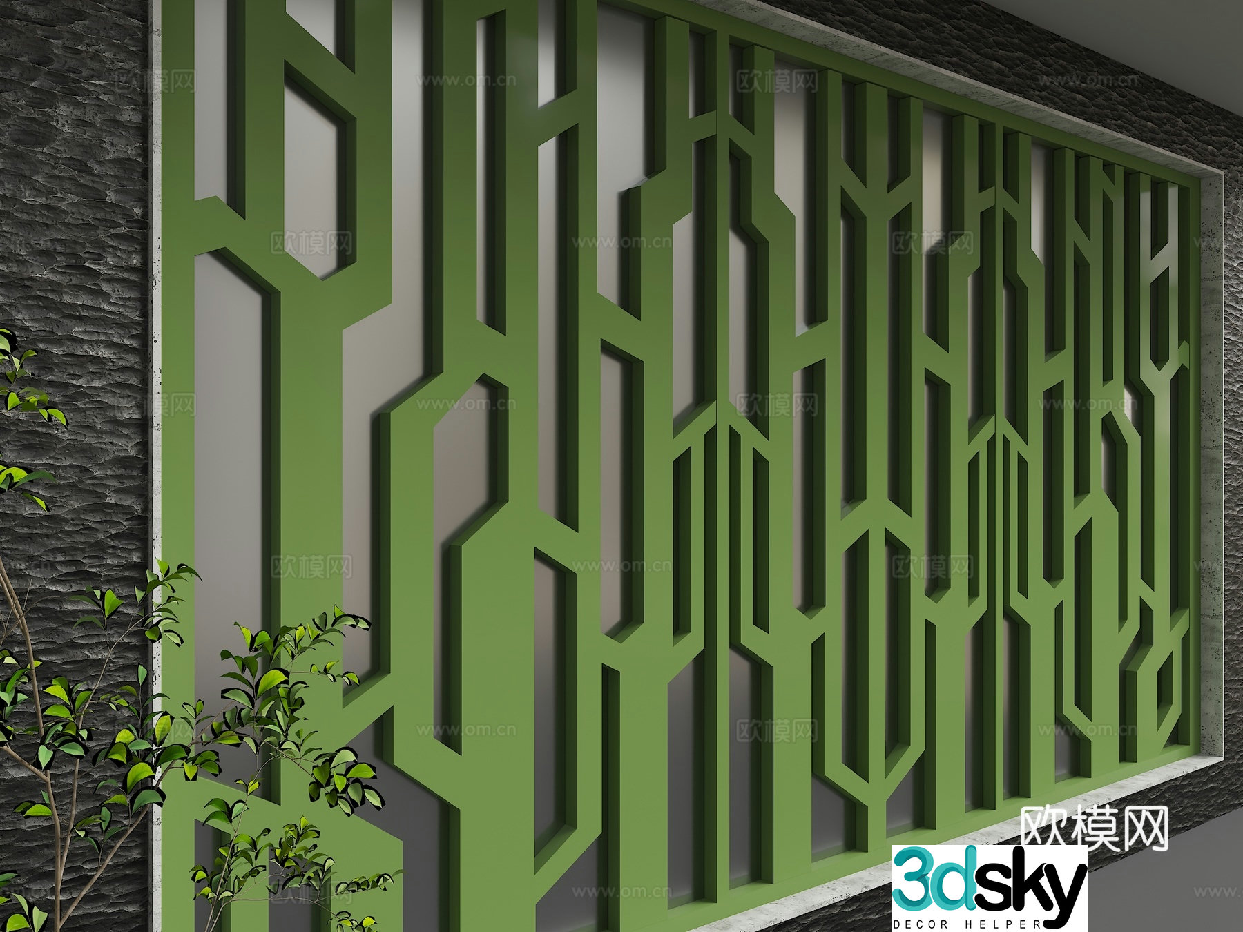 Modern background wall 3d model