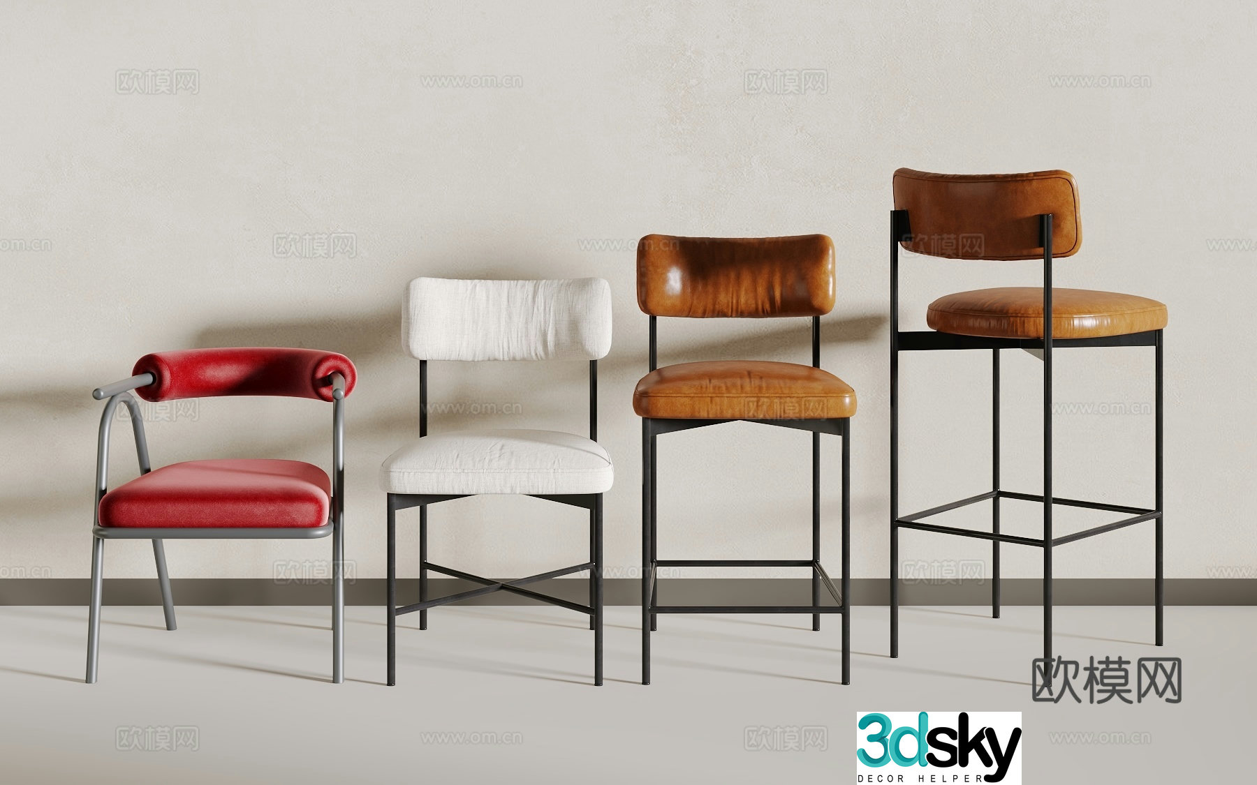 Modern single chair 3d model