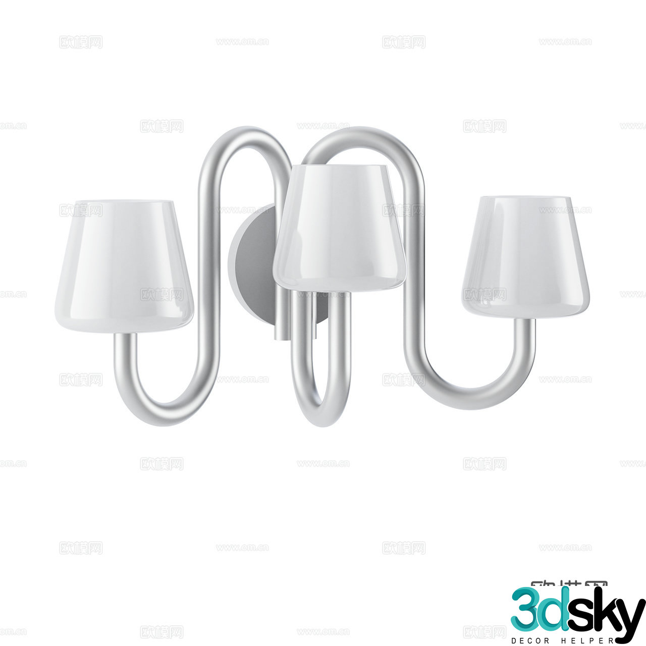 Hay Nordic wall lamp Decorative wall lamp Multi-head wall lamp Glass wall lamp Metal wall lamp 3D model