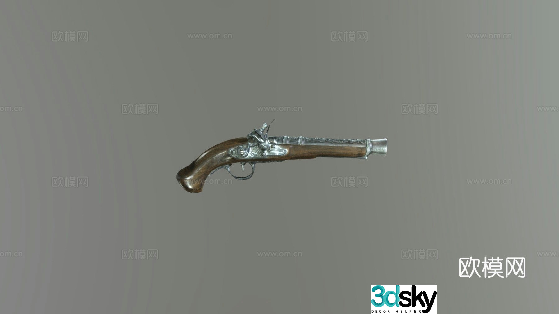 flintlock pistol 3d model