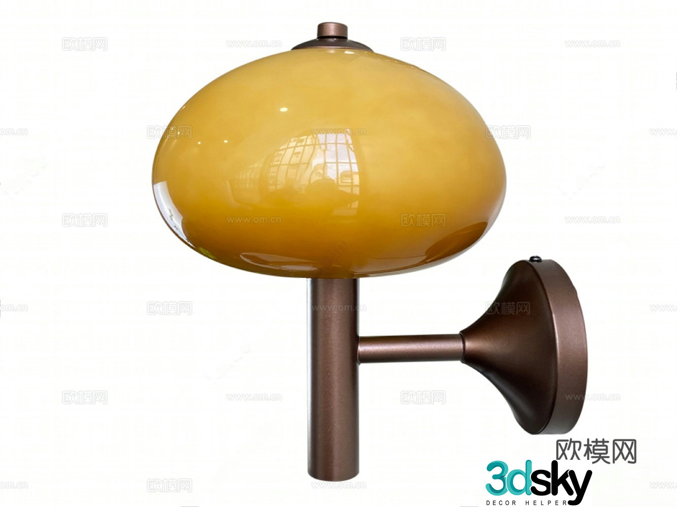 Modern medieval wall lamp Brass glass wall lamp Pumpkin wall lamp Spherical wall lamp 3D model