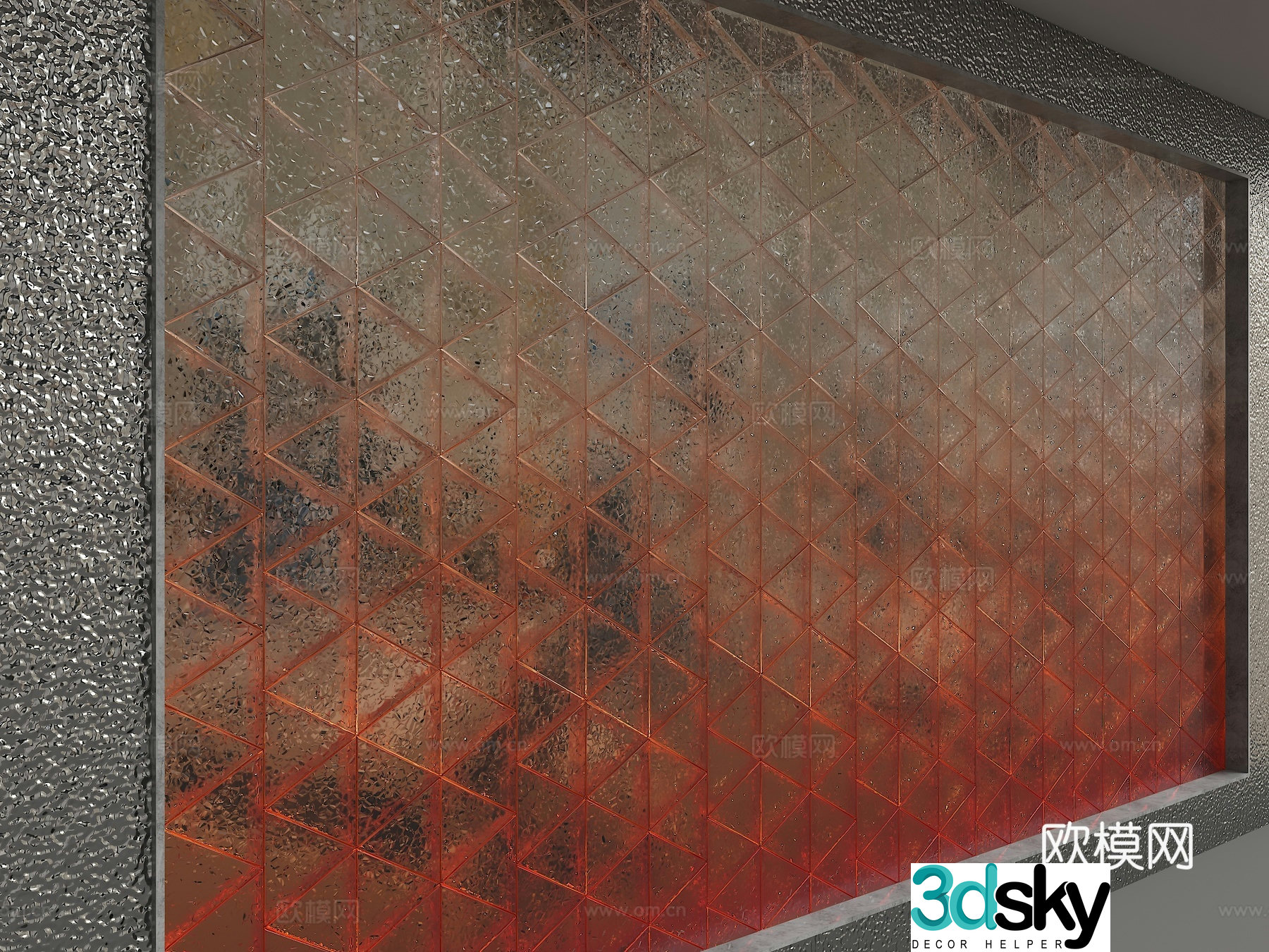Modern glass partition 3d model