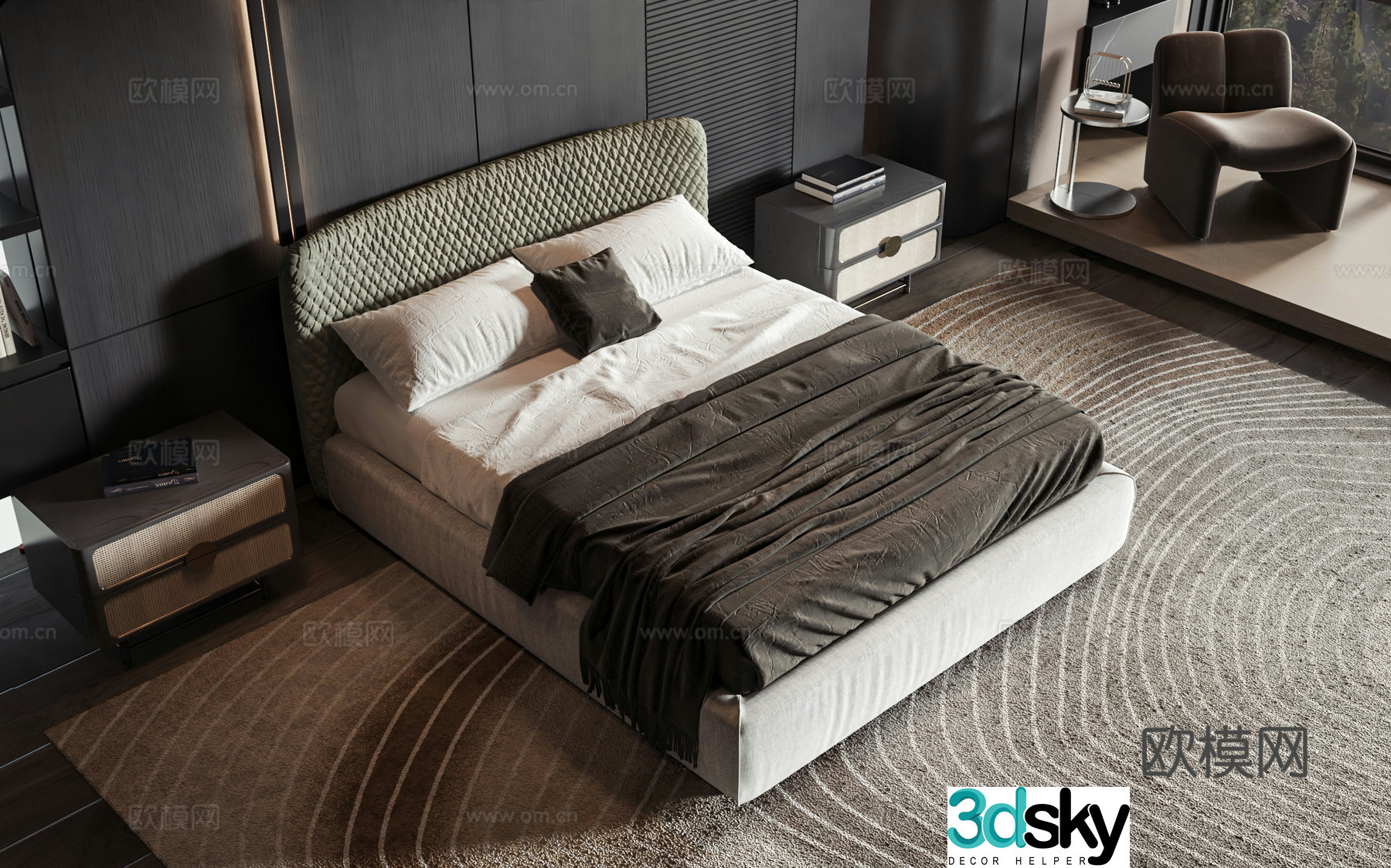 Modern style product bed 3d model