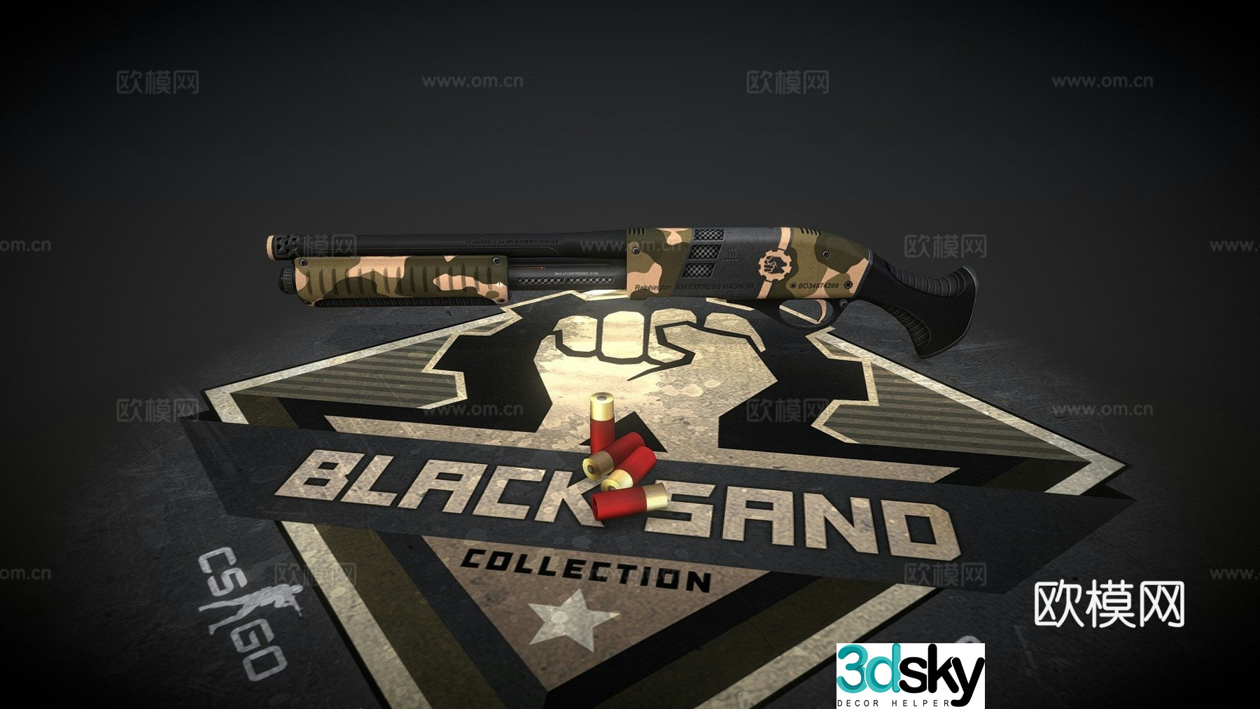 Saw Short Type-Black Sand 3D Model