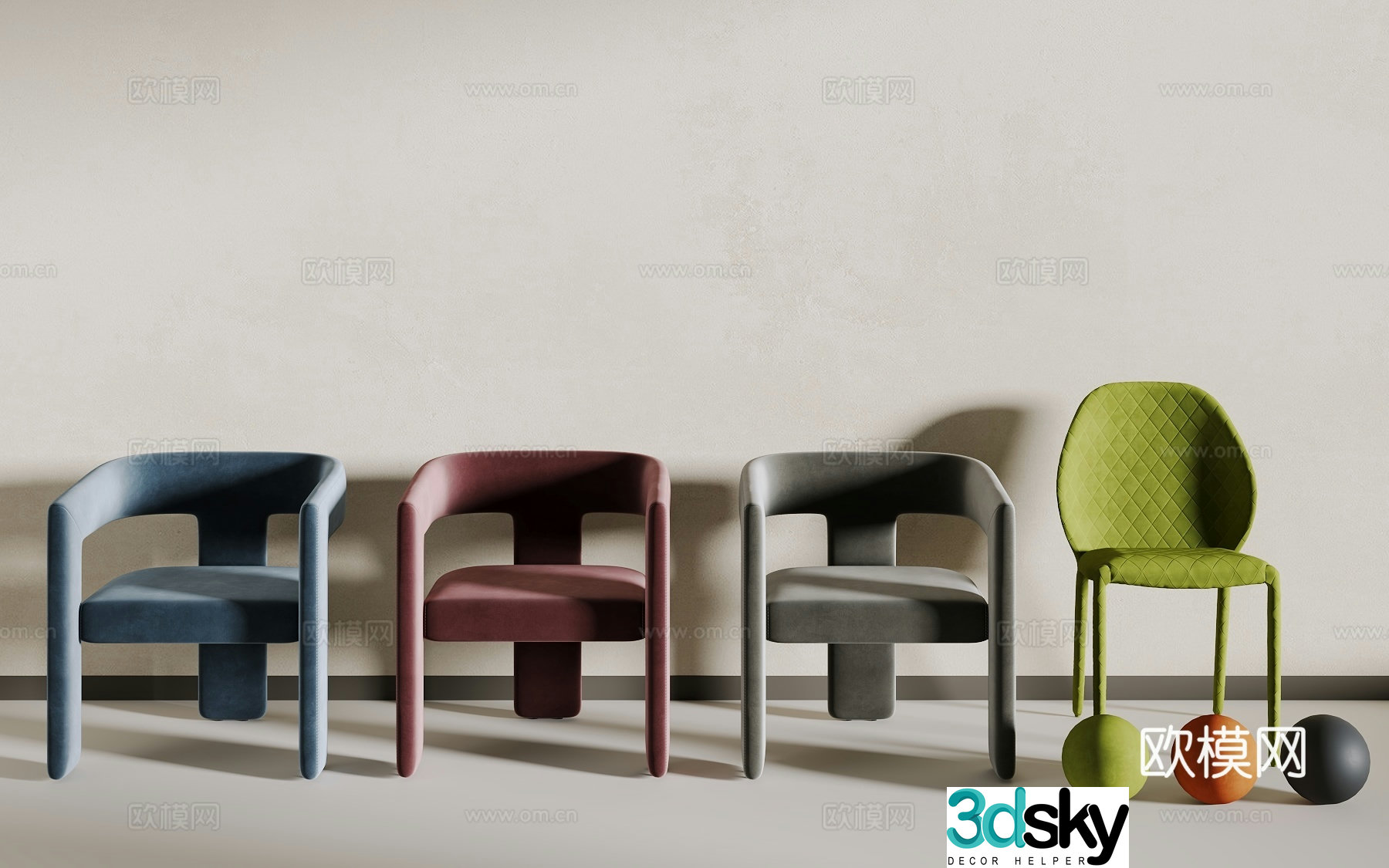 Modern single chair 3d model