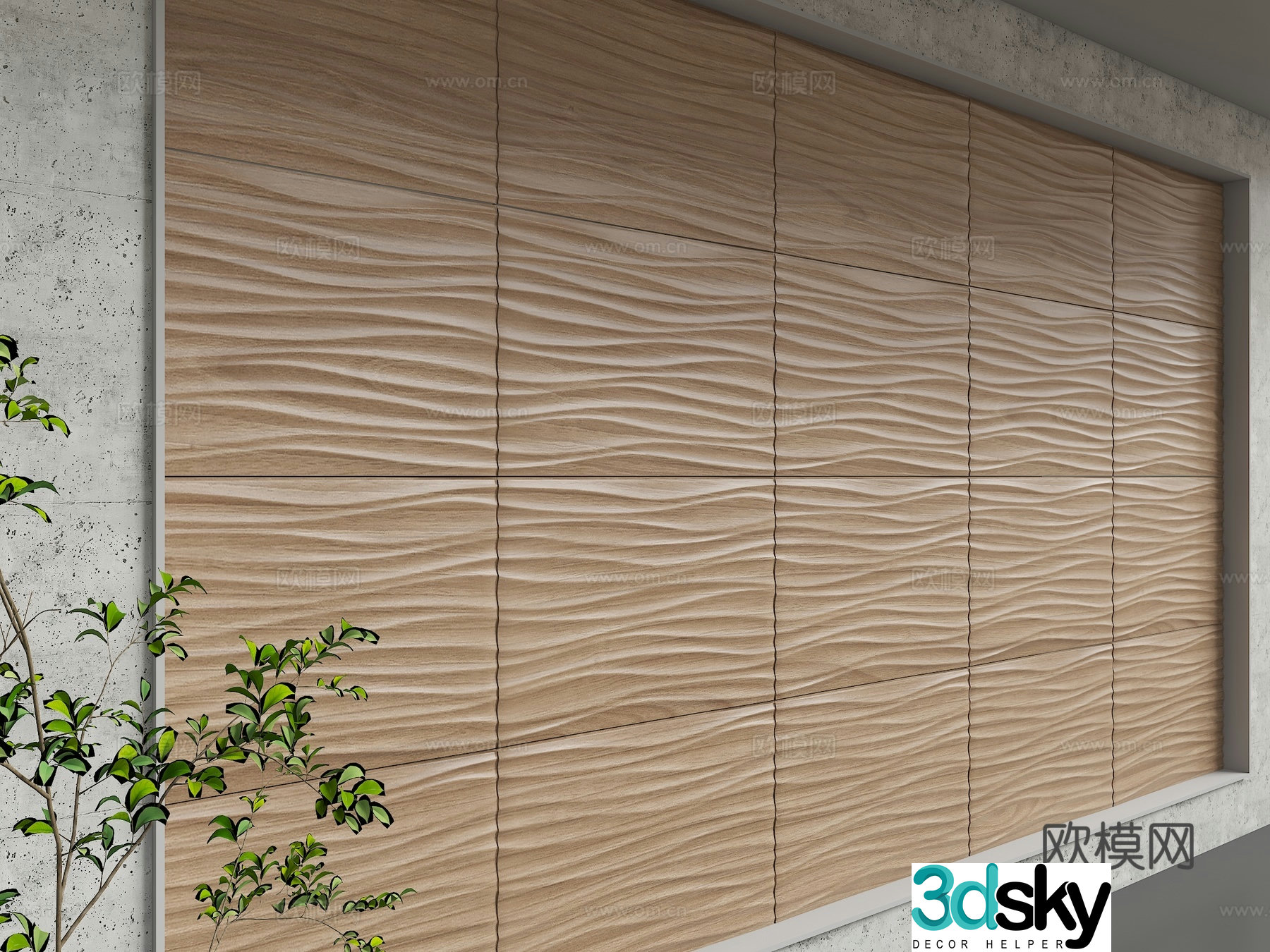 Modern background wall 3d model