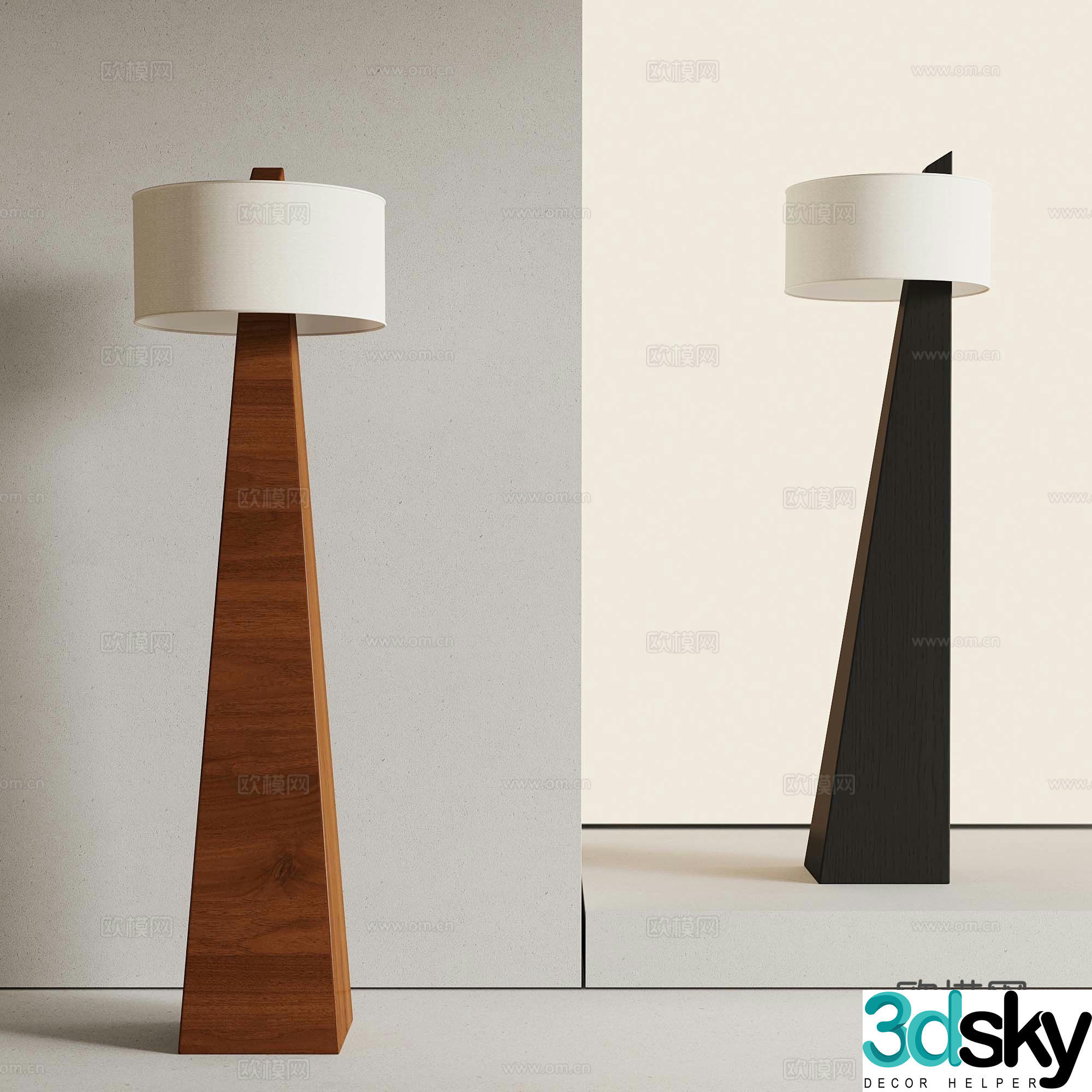 French medieval style floor lamp 3d model