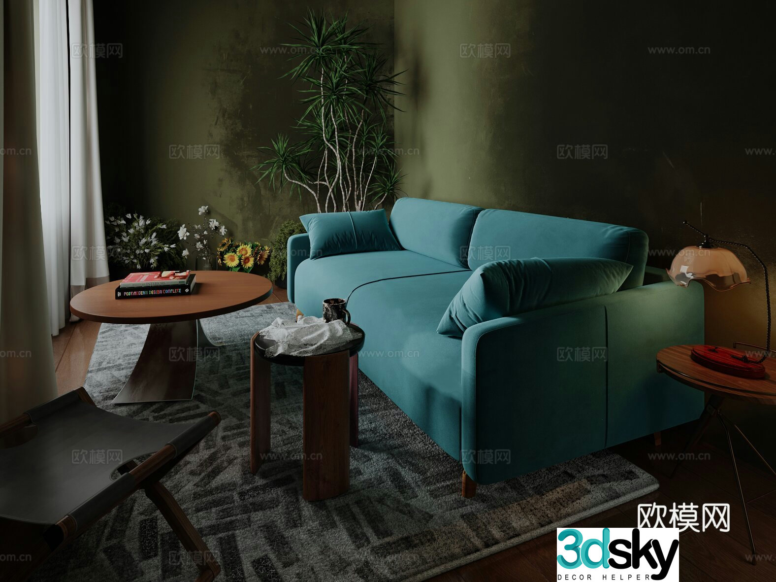 Modern small living room 3d model