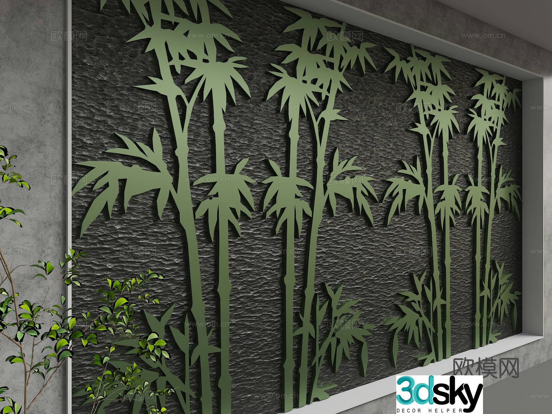 Modern background wall 3d model