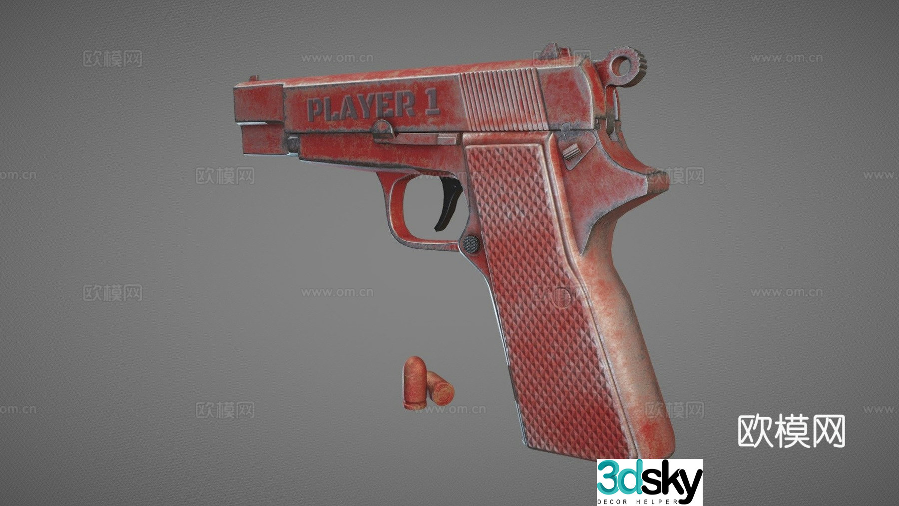 Arcade high powered pistol 3d model