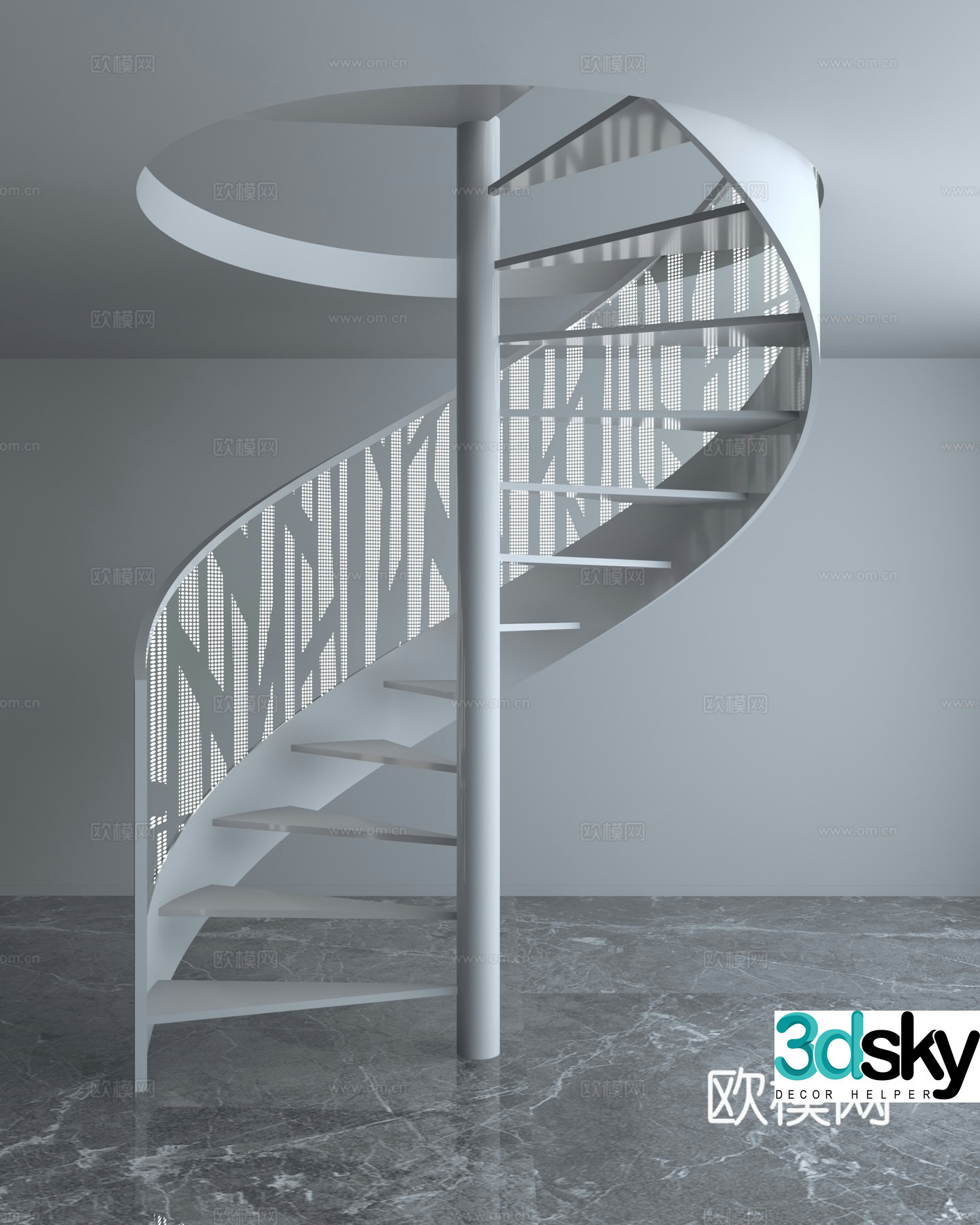3D model of spiral staircase