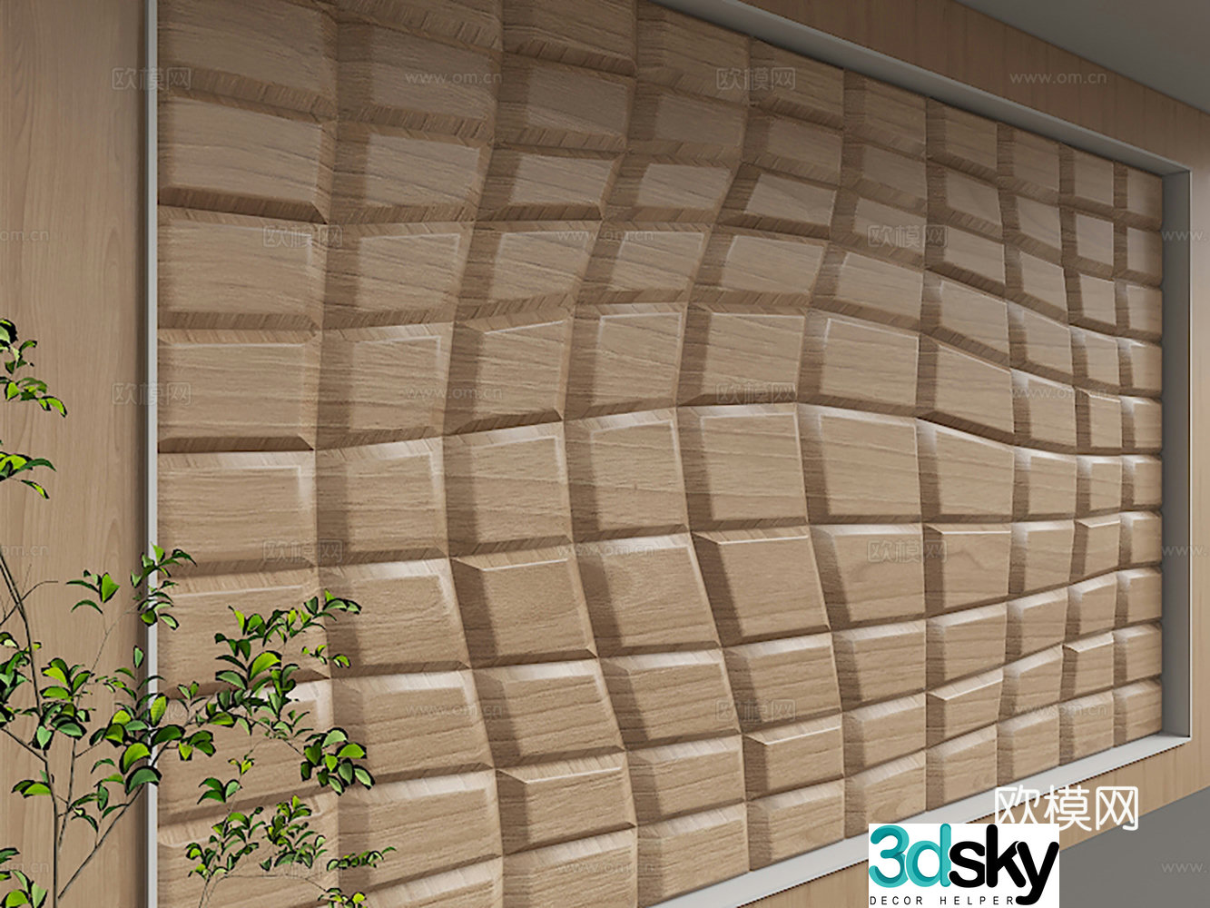 Modern background wall 3d model
