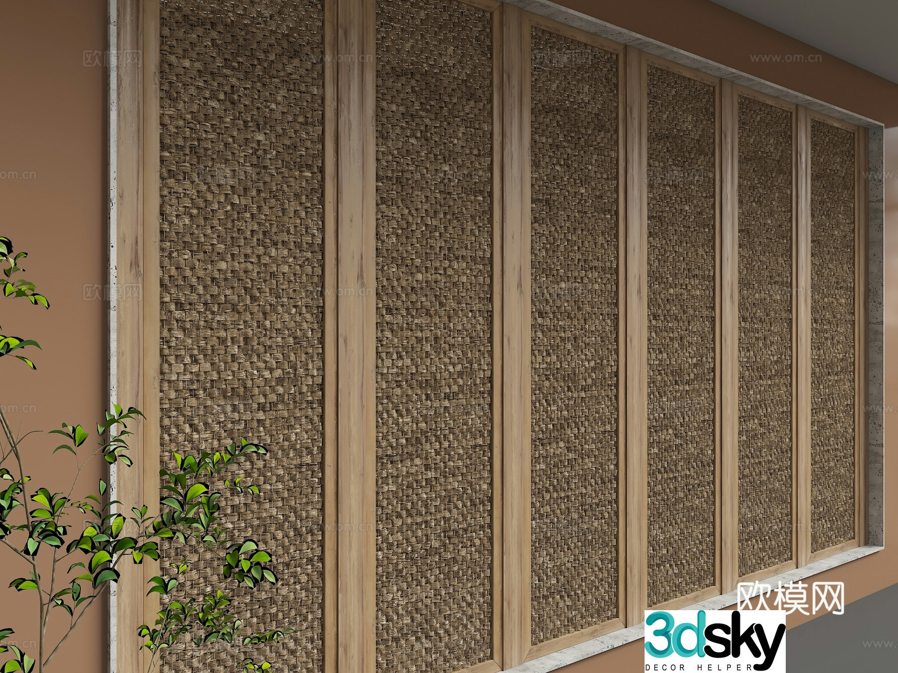 Modern background wall 3d model