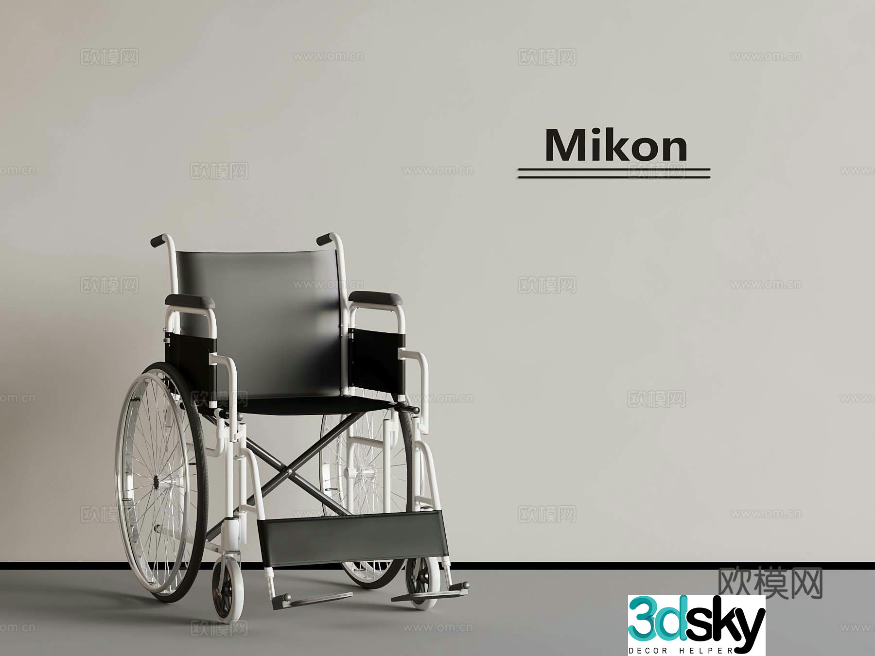 Modern medical equipment wheelchair 3d model