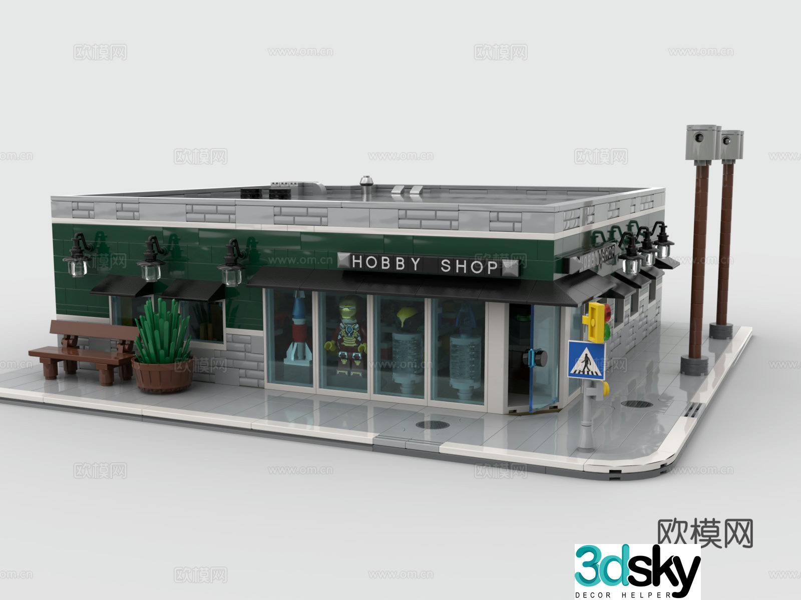 LEGO LEGO Toys Building Blocks Shop Store Street Architecture 3D Model