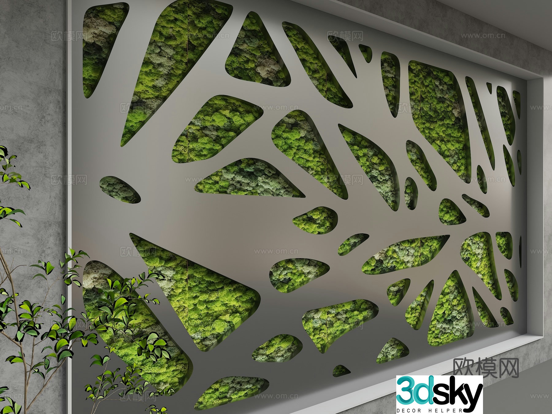 Modern background wall 3d model