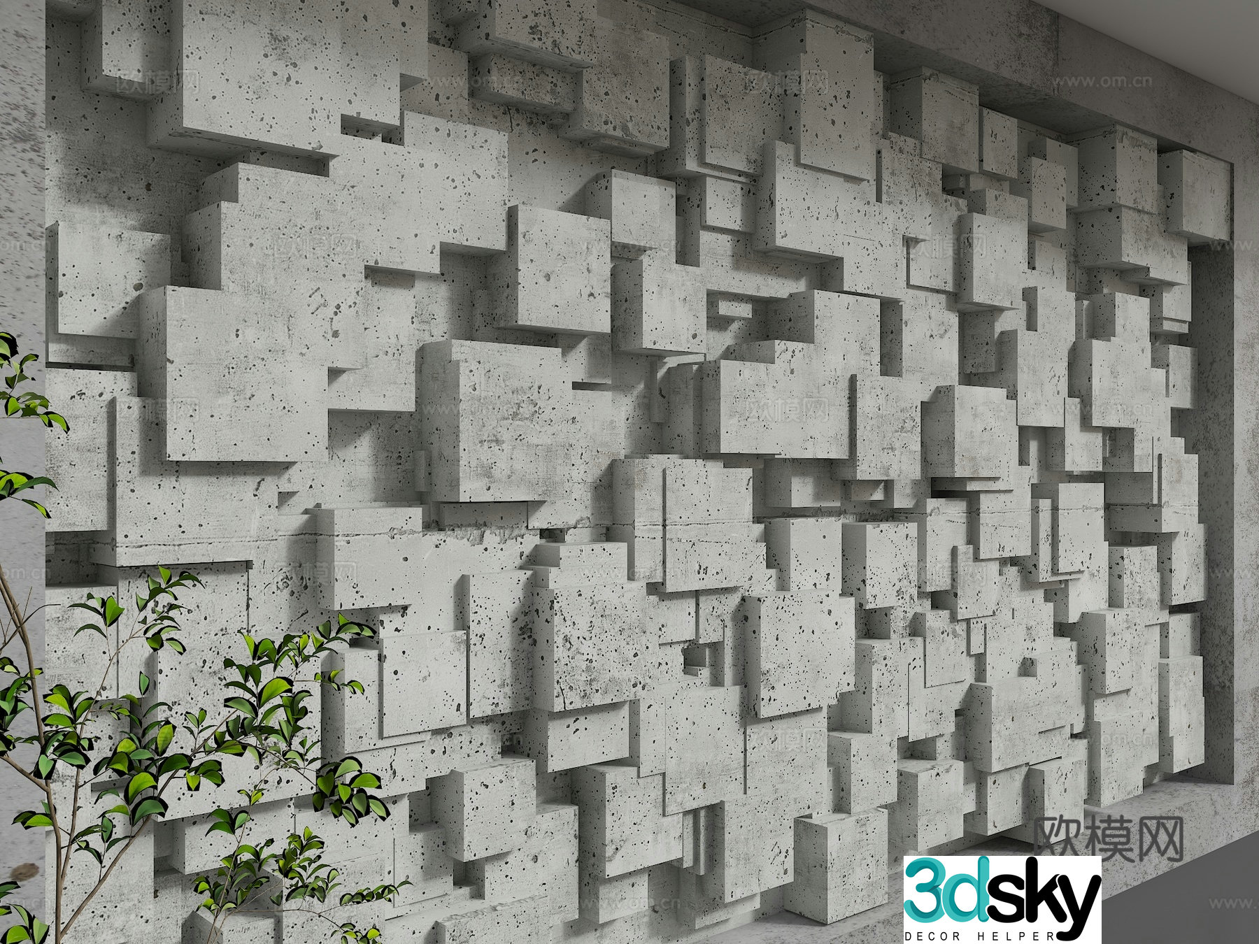 Modern background wall 3d model