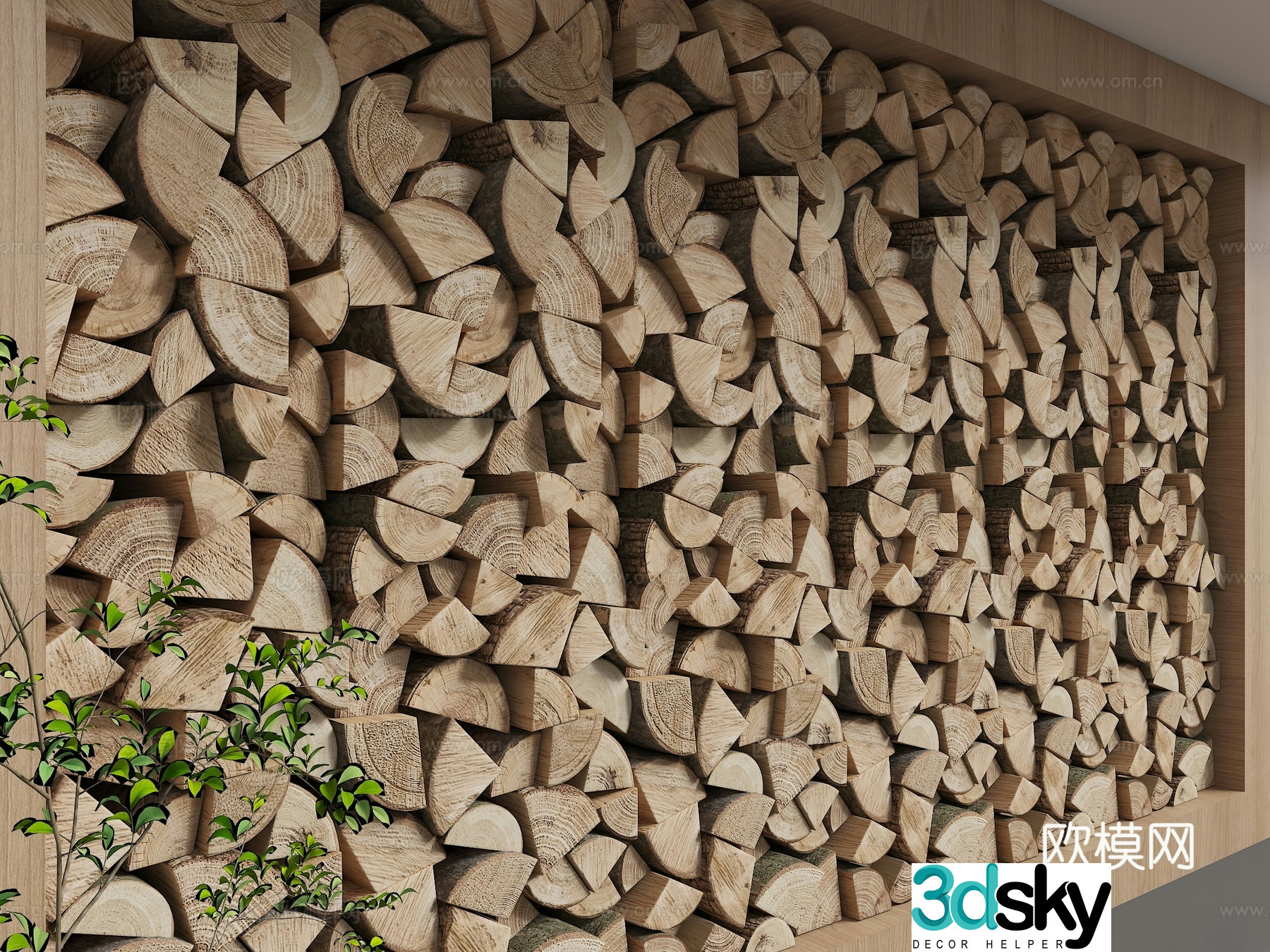 Modern background wall 3d model