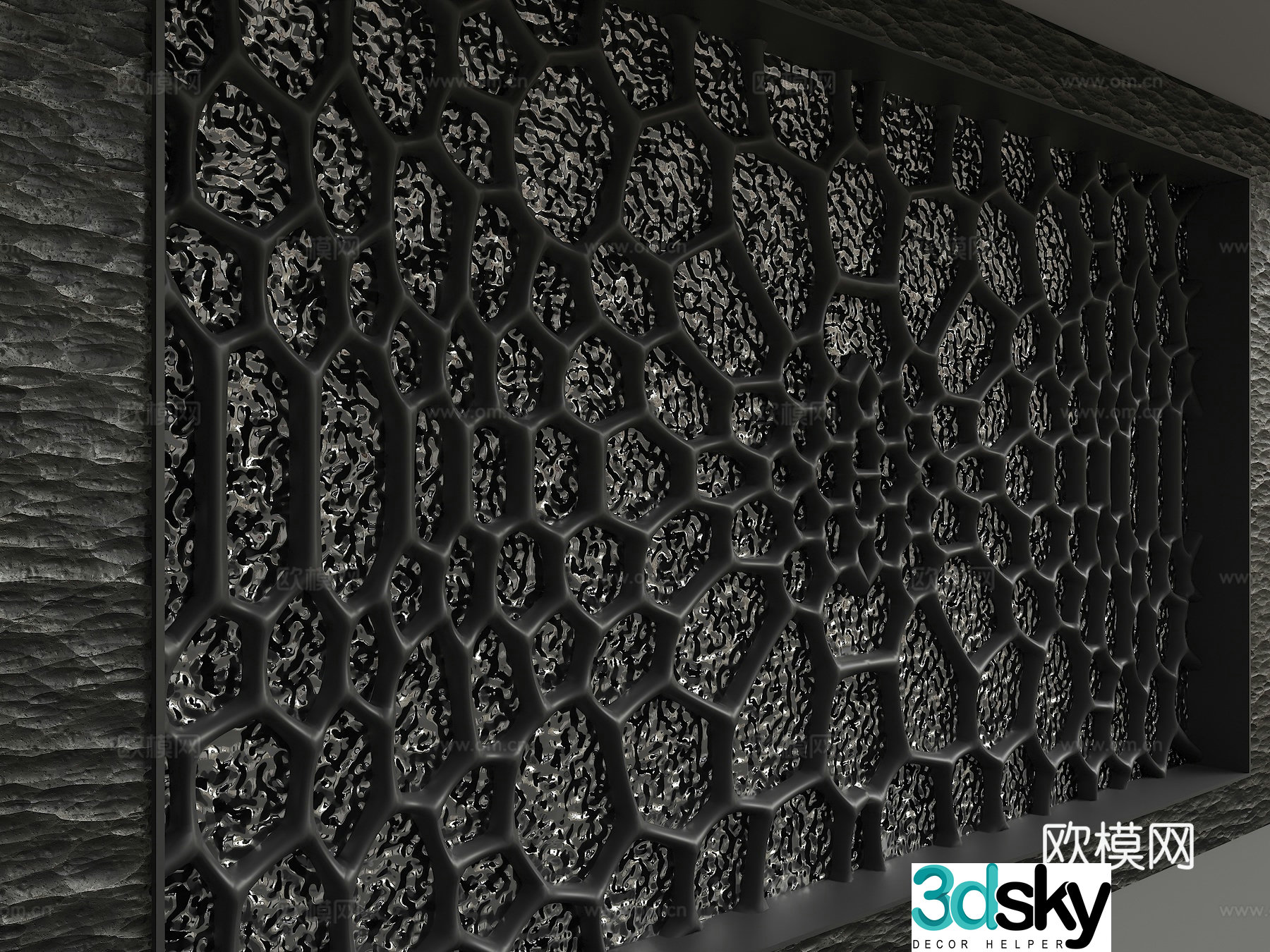 Modern background wall 3d model