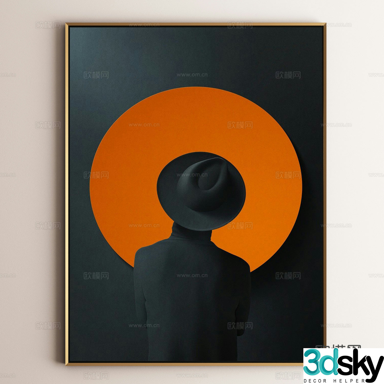 Modern decorative painting combination 3D model