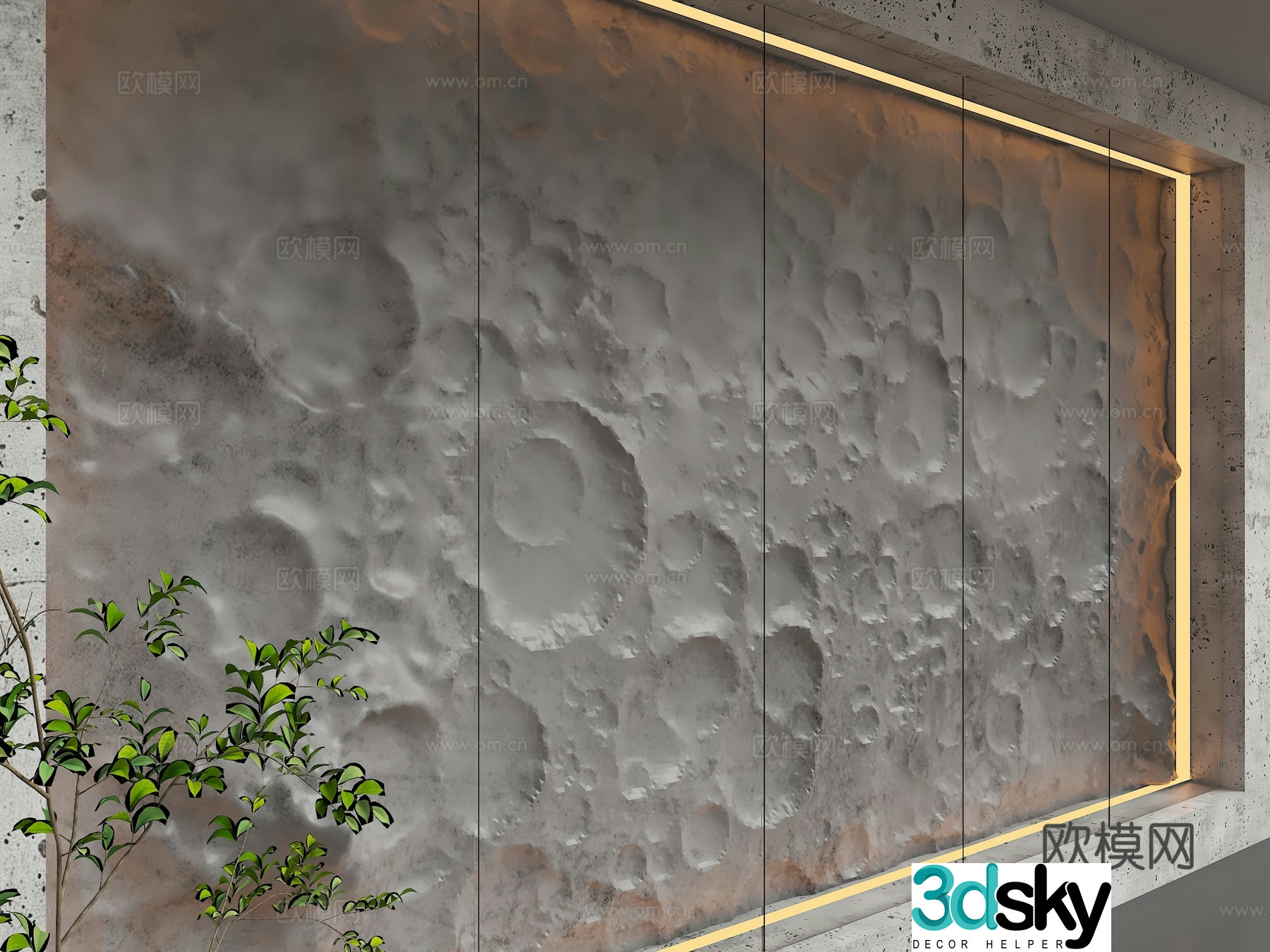 Modern background wall 3d model
