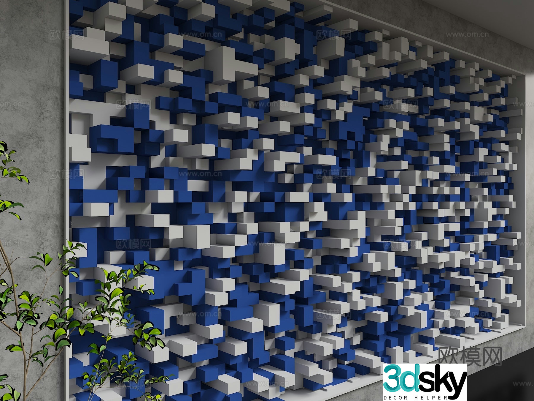 Modern background wall 3d model