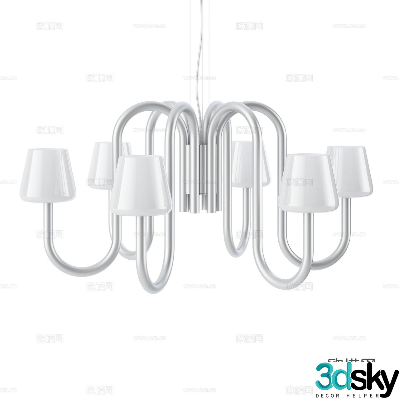 Hay Nordic Chandelier Decorative Chandelier Multi-head Chandelier Glass Chandelier Metal Chandelier 3D Model