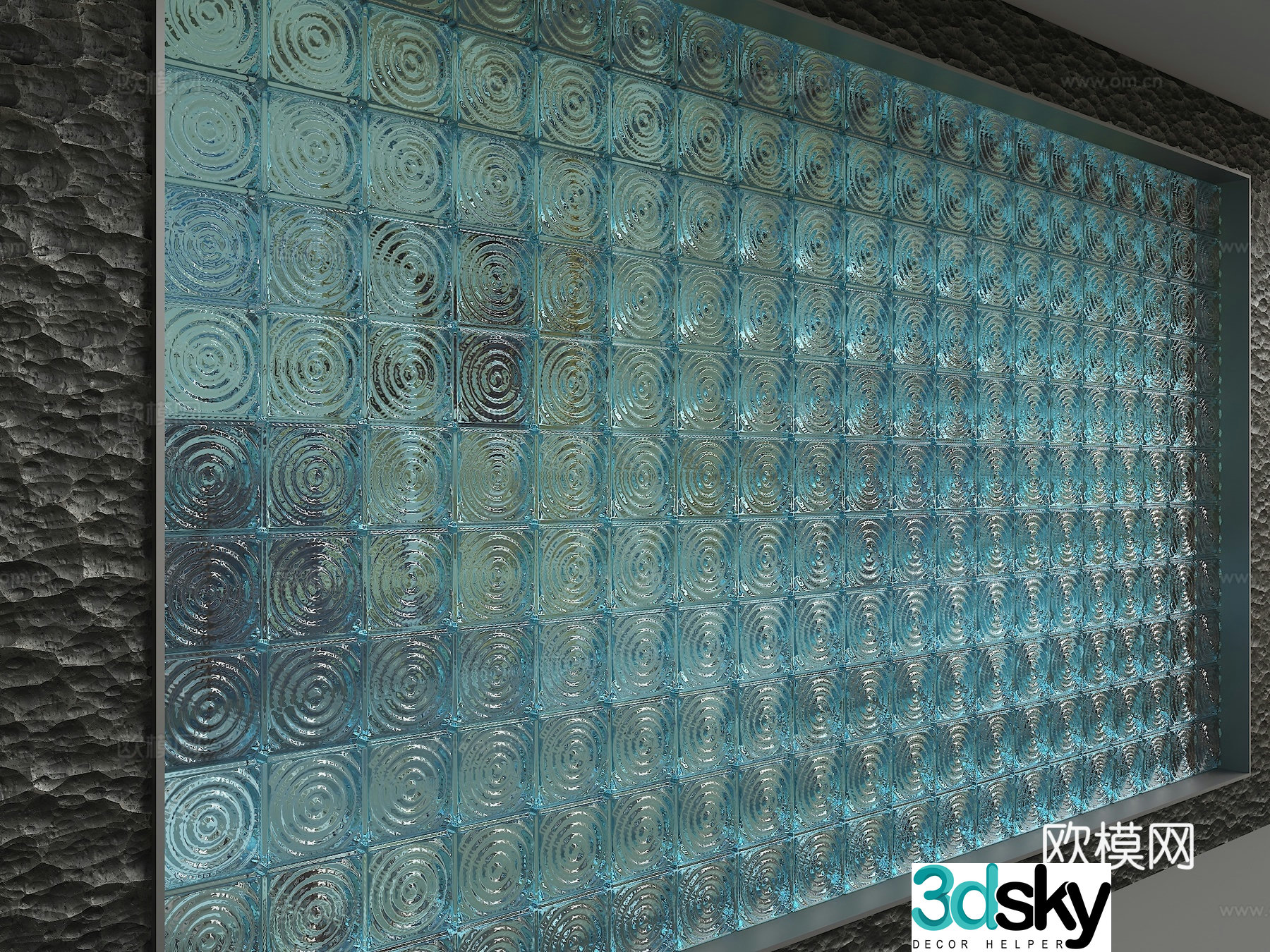 Modern glass partition 3d model