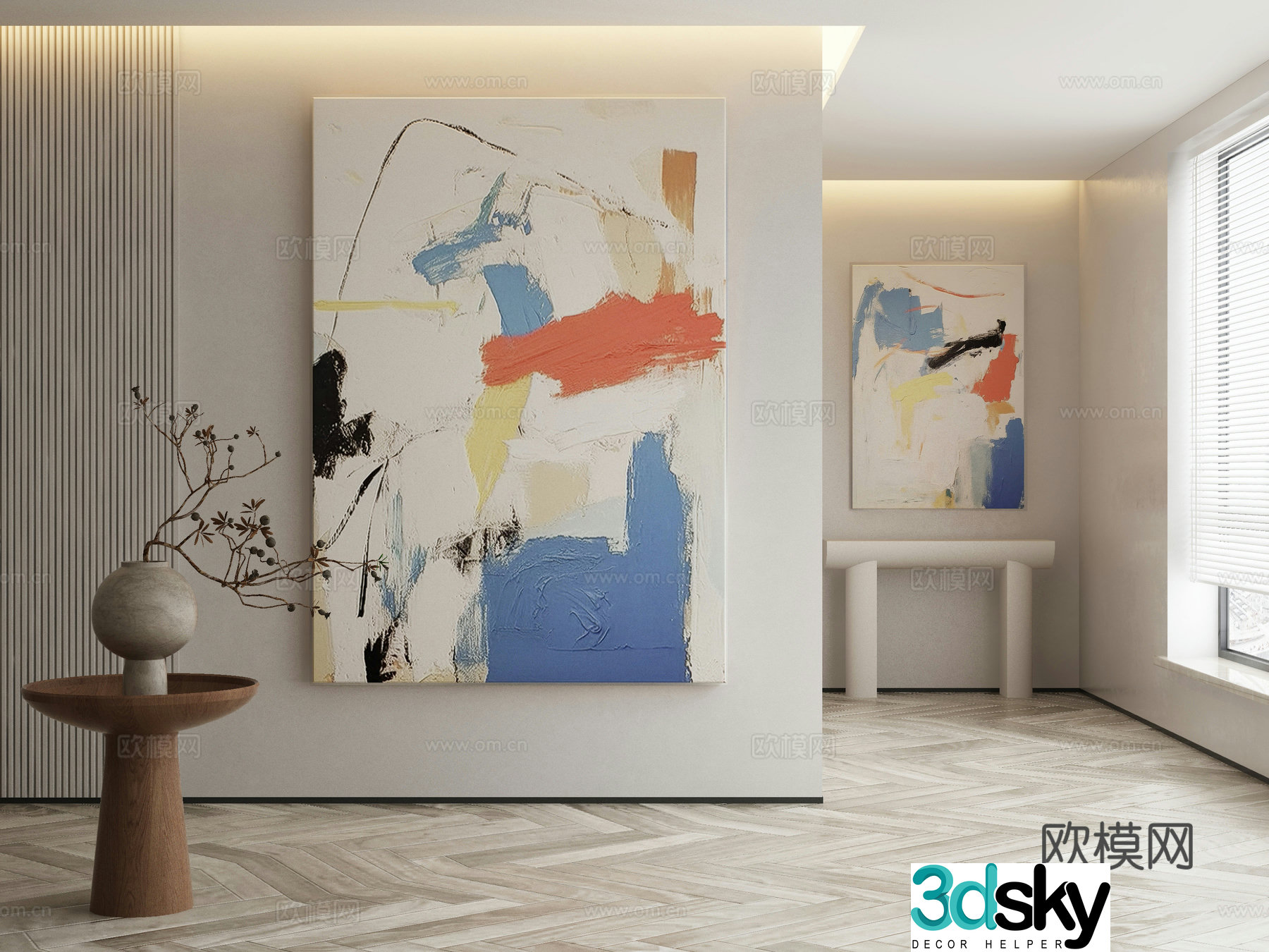Modern Wasabi Hanging Painting Oil Painting 3D Model