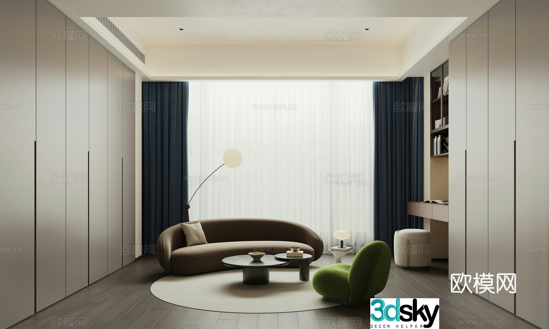 Modern study leisure room writing room 3d model
