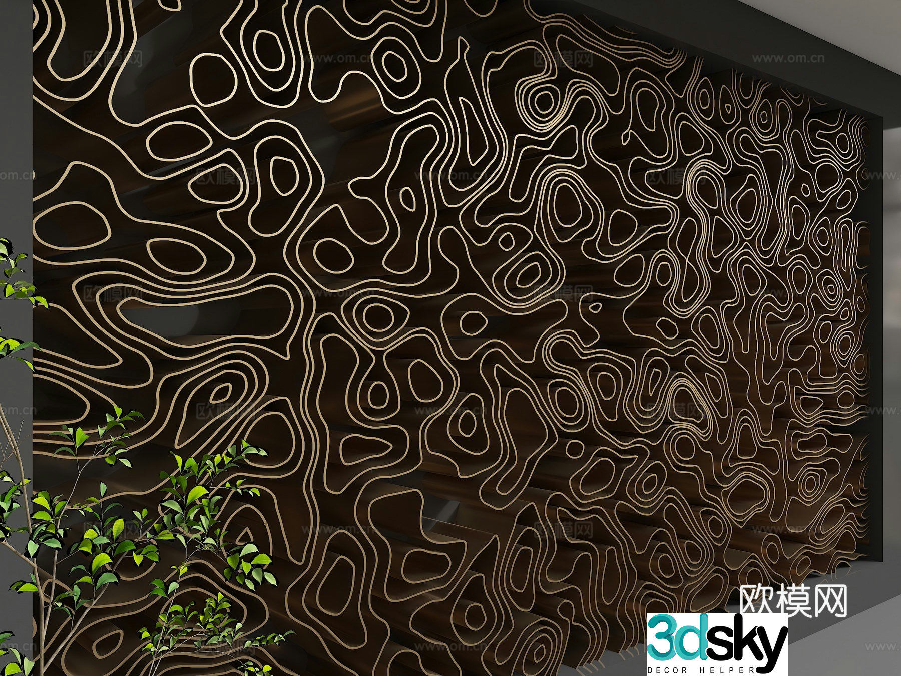 Modern background wall 3d model